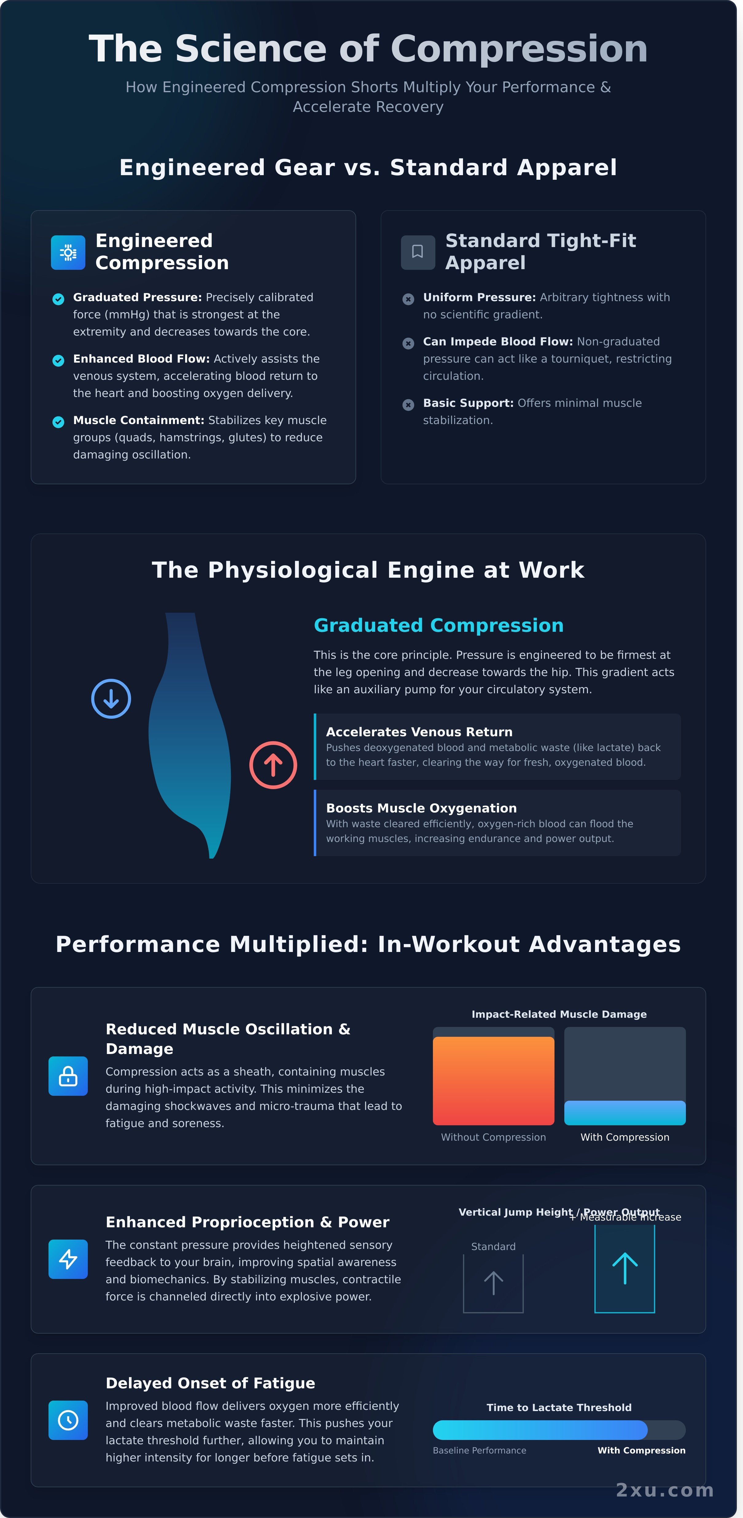 Exercise compression shorts infographic - visual guide