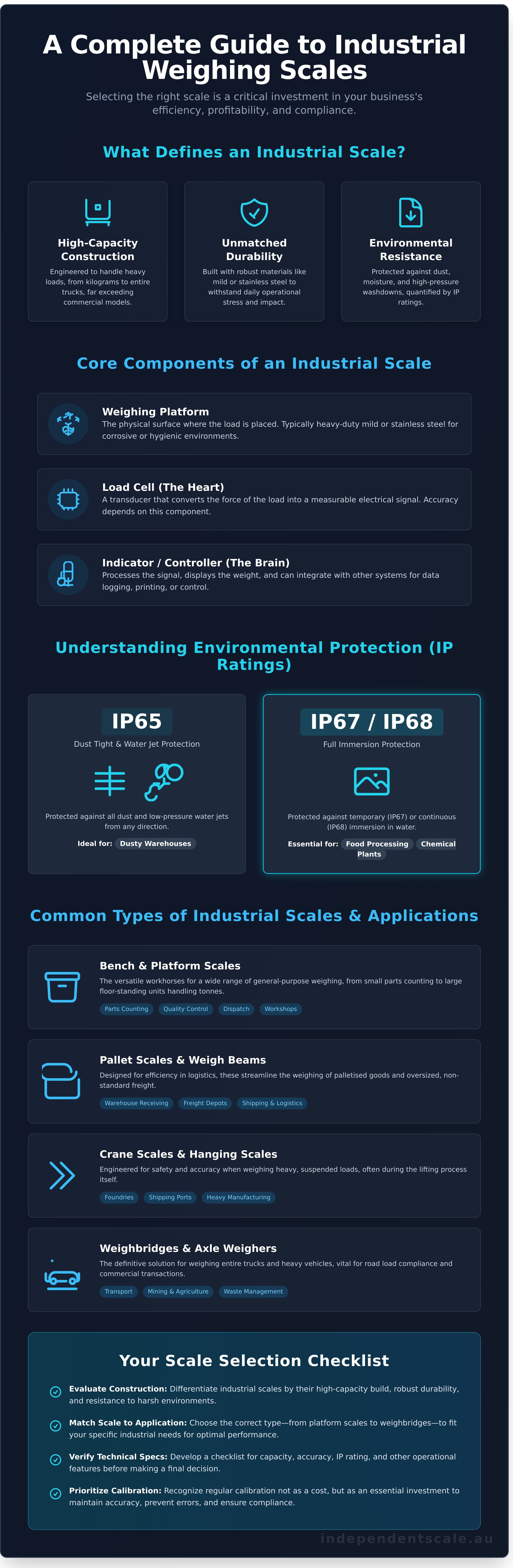 Industrial weighing scale infographic - visual guide