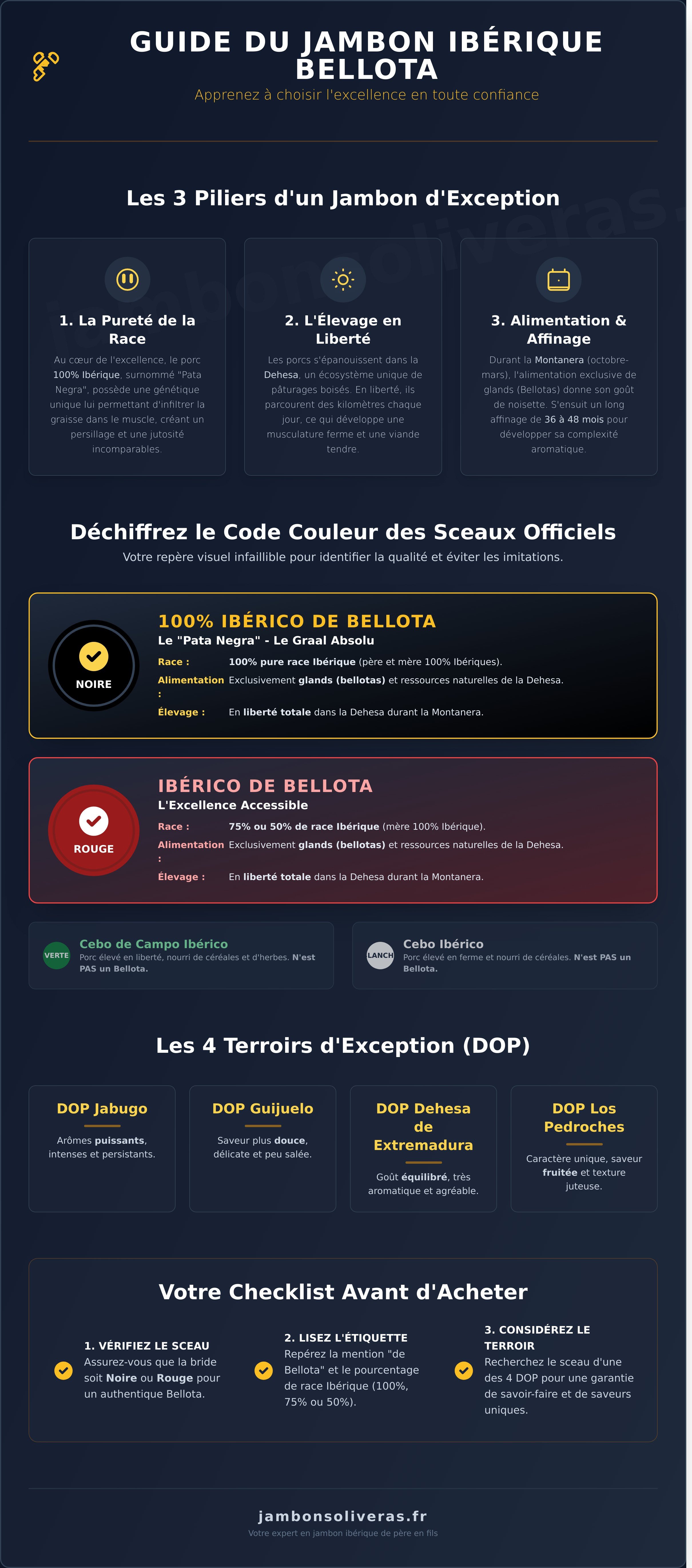 Jambon ibérique bellota infographic - visual guide