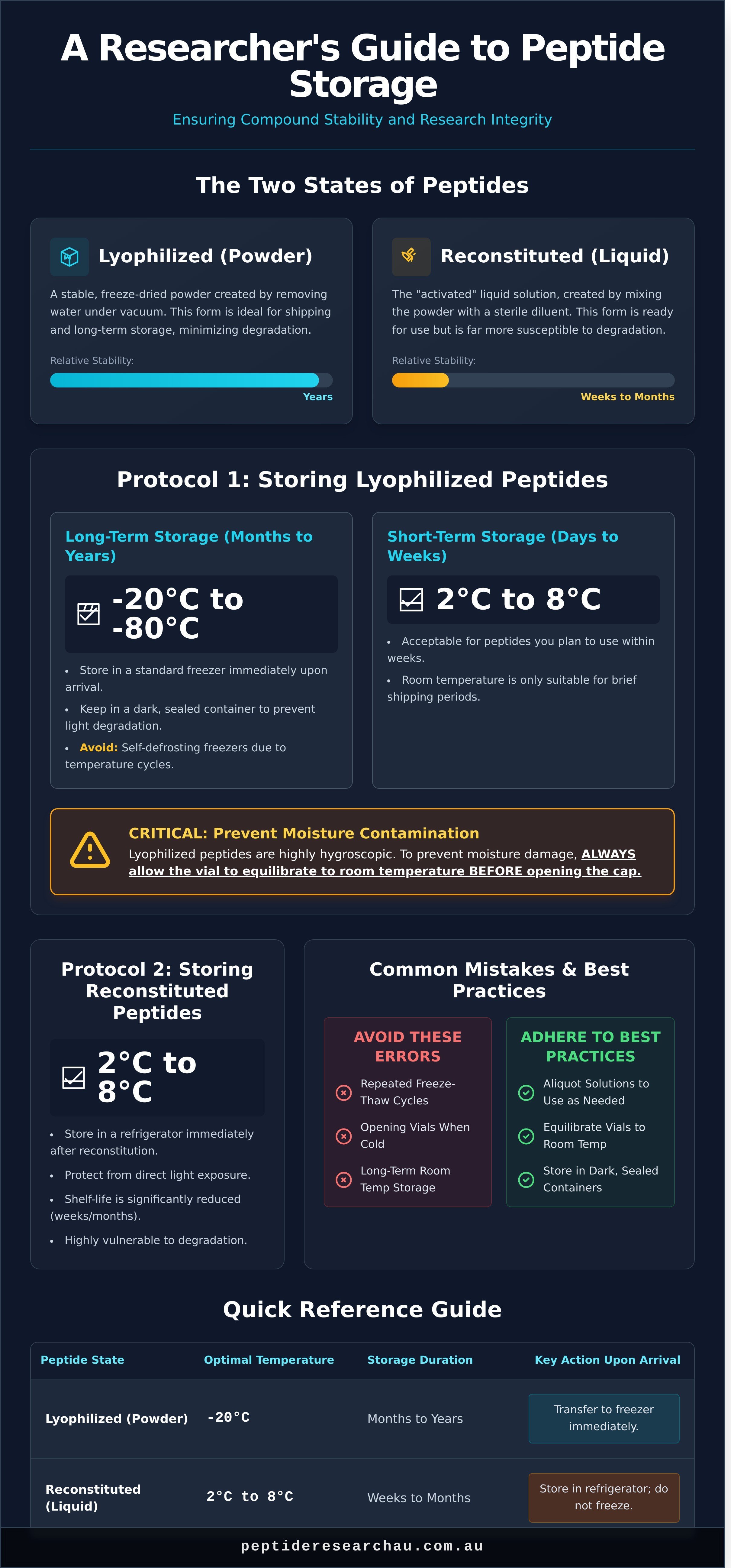 How to store peptides infographic - visual guide