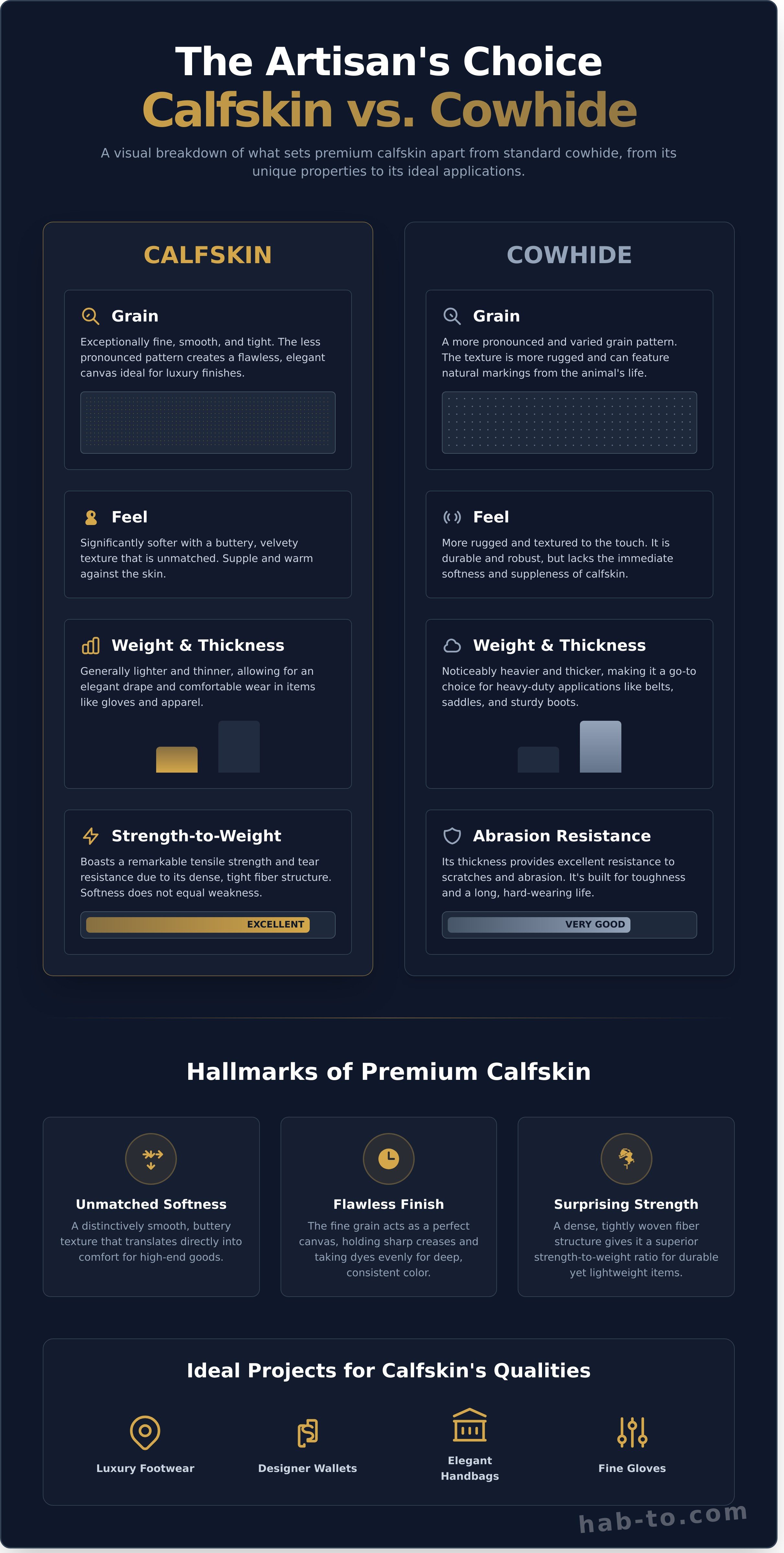 Calfskin infographic - visual guide