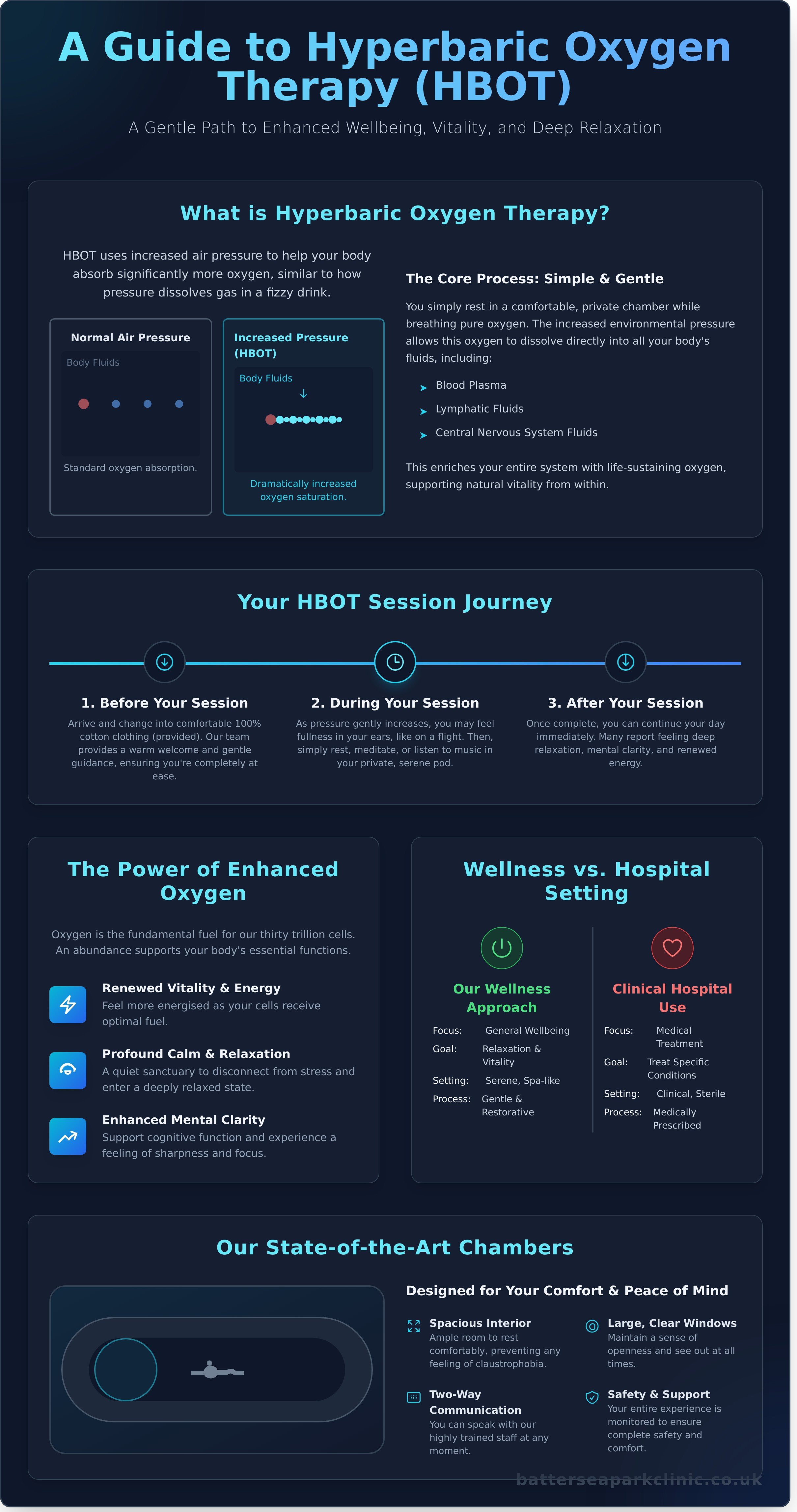 Hyperbaric oxygen therapy infographic - visual guide