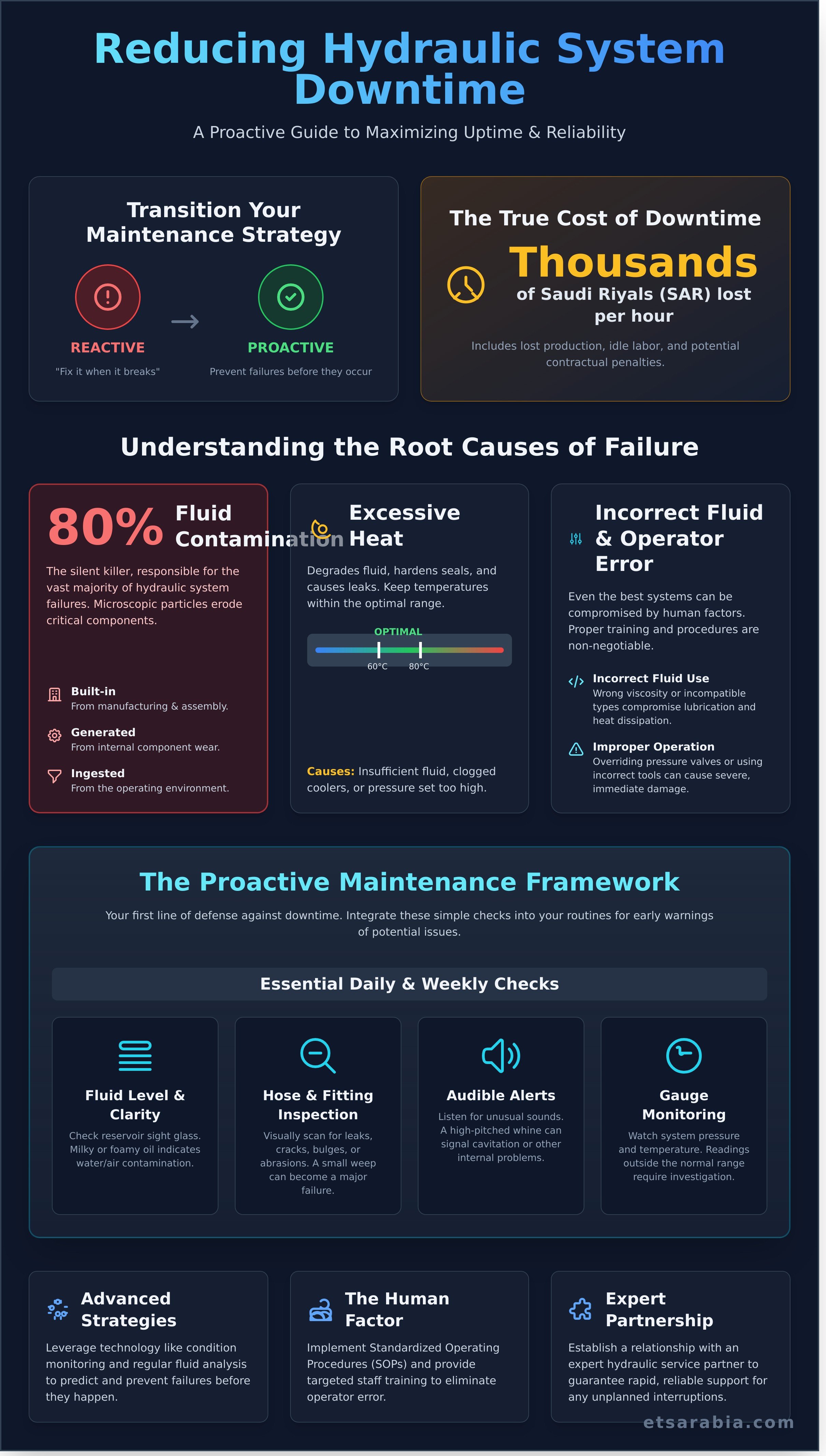 How to reduce hydraulic system downtime