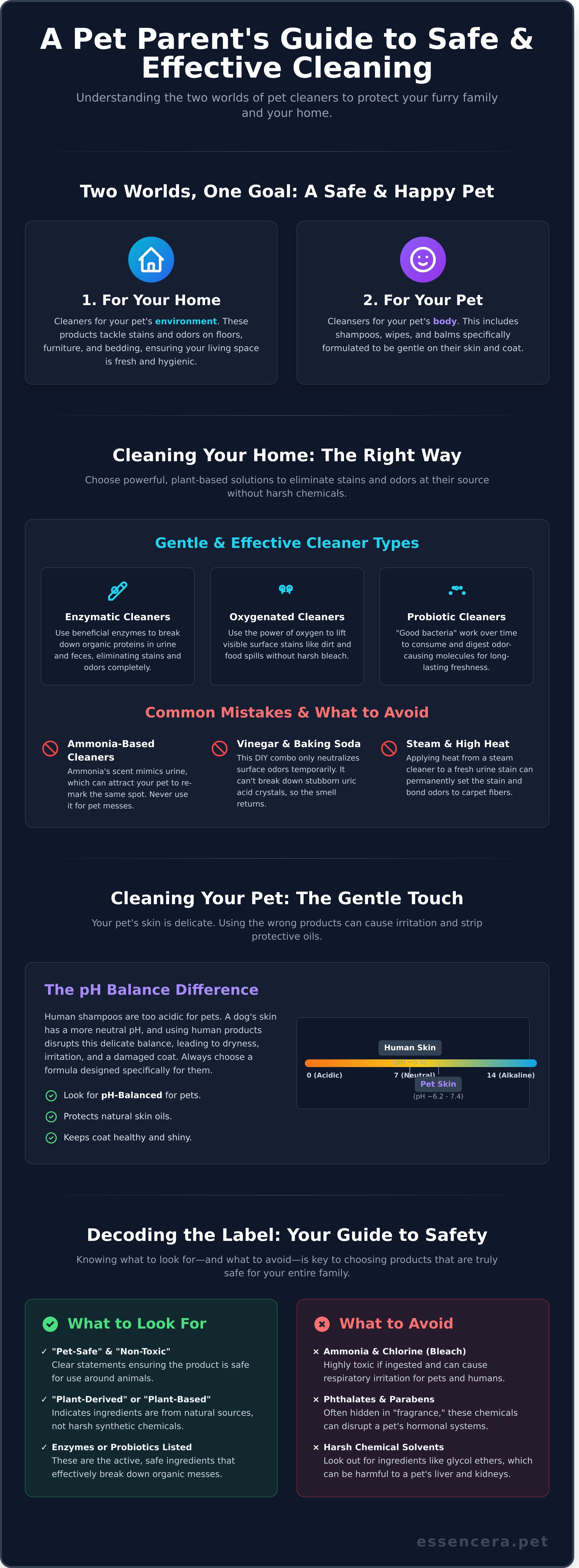 Pet cleaners infographic - visual guide