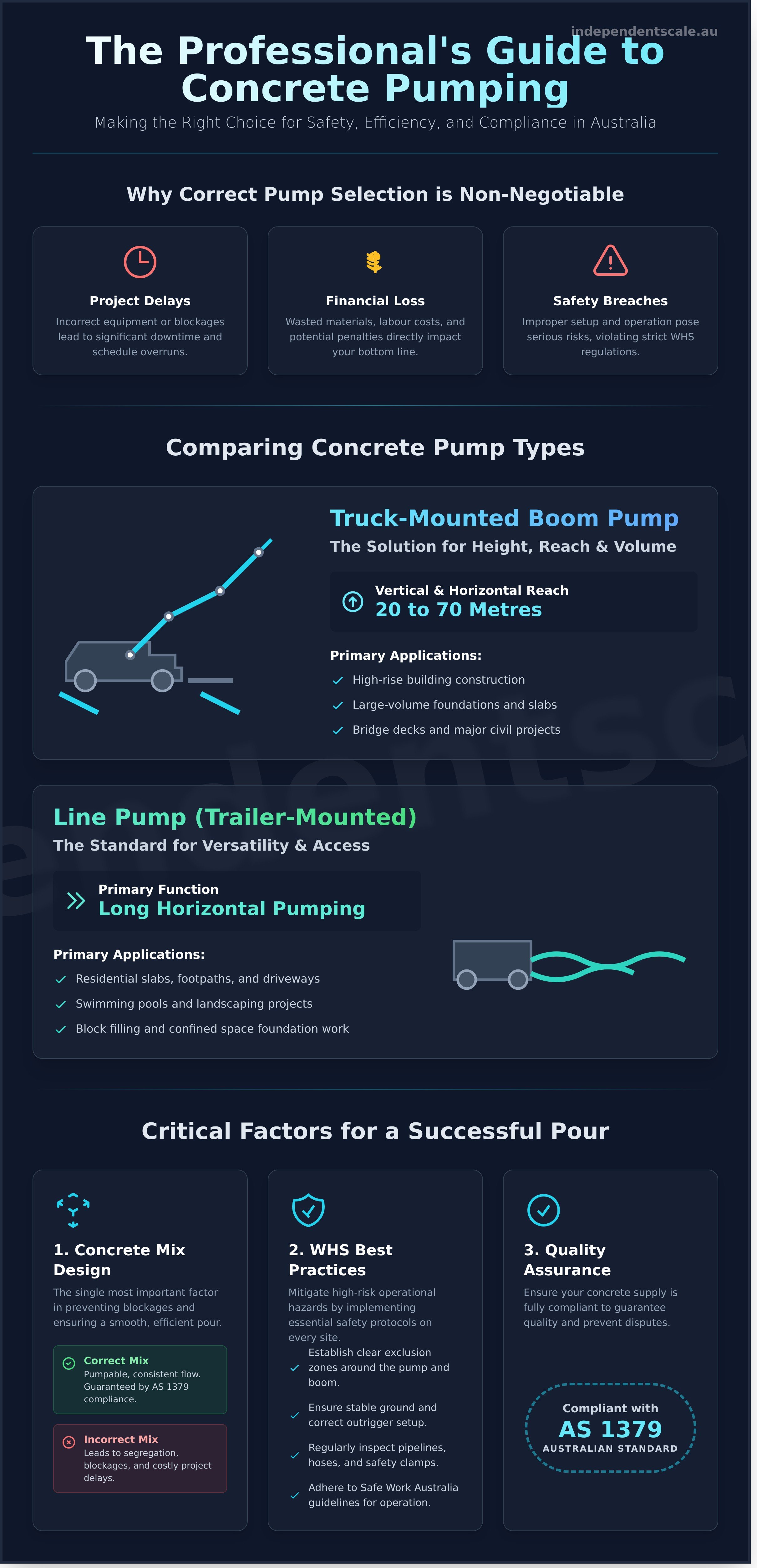 Concrete pump infographic - visual guide