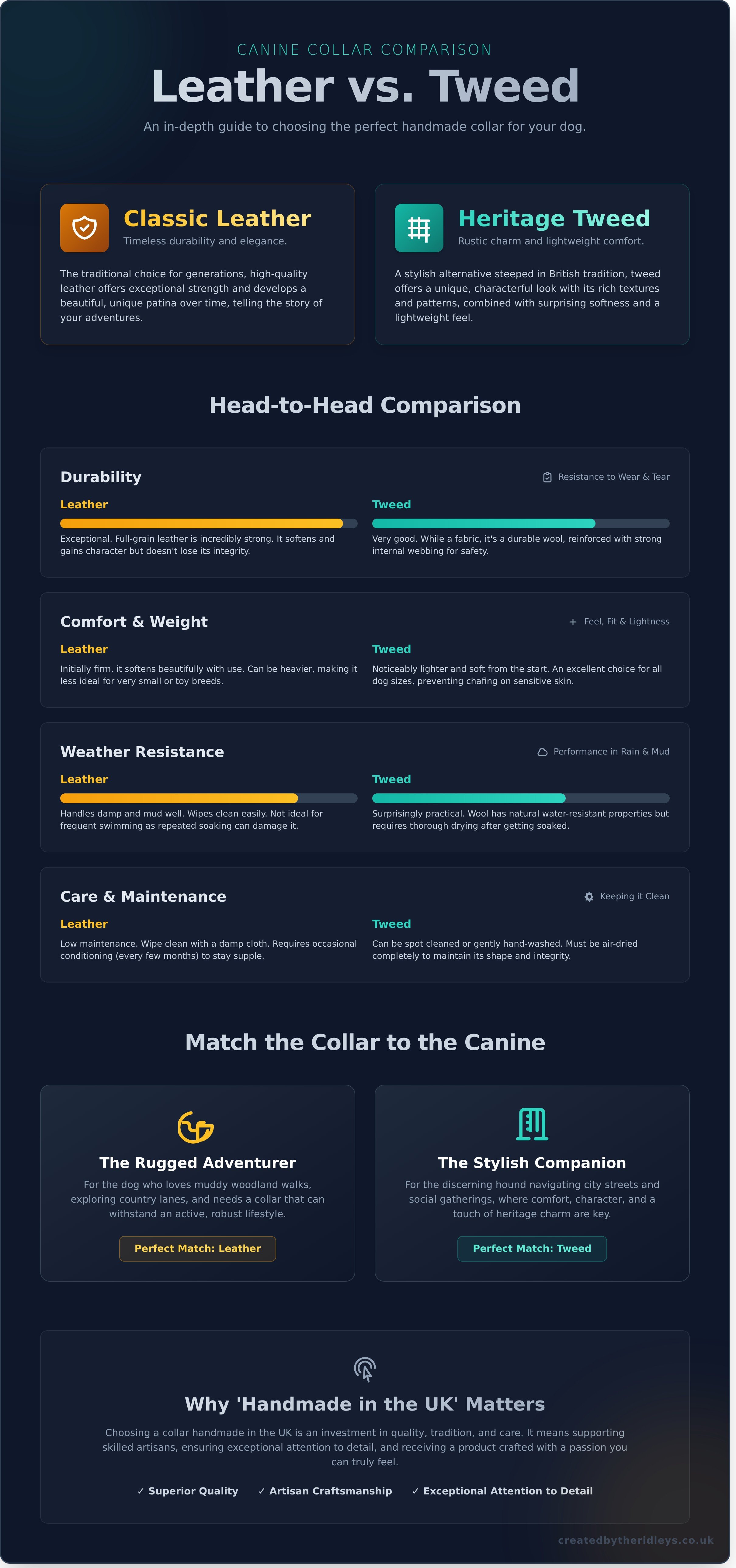 Leather dog collars uk infographic - visual guide