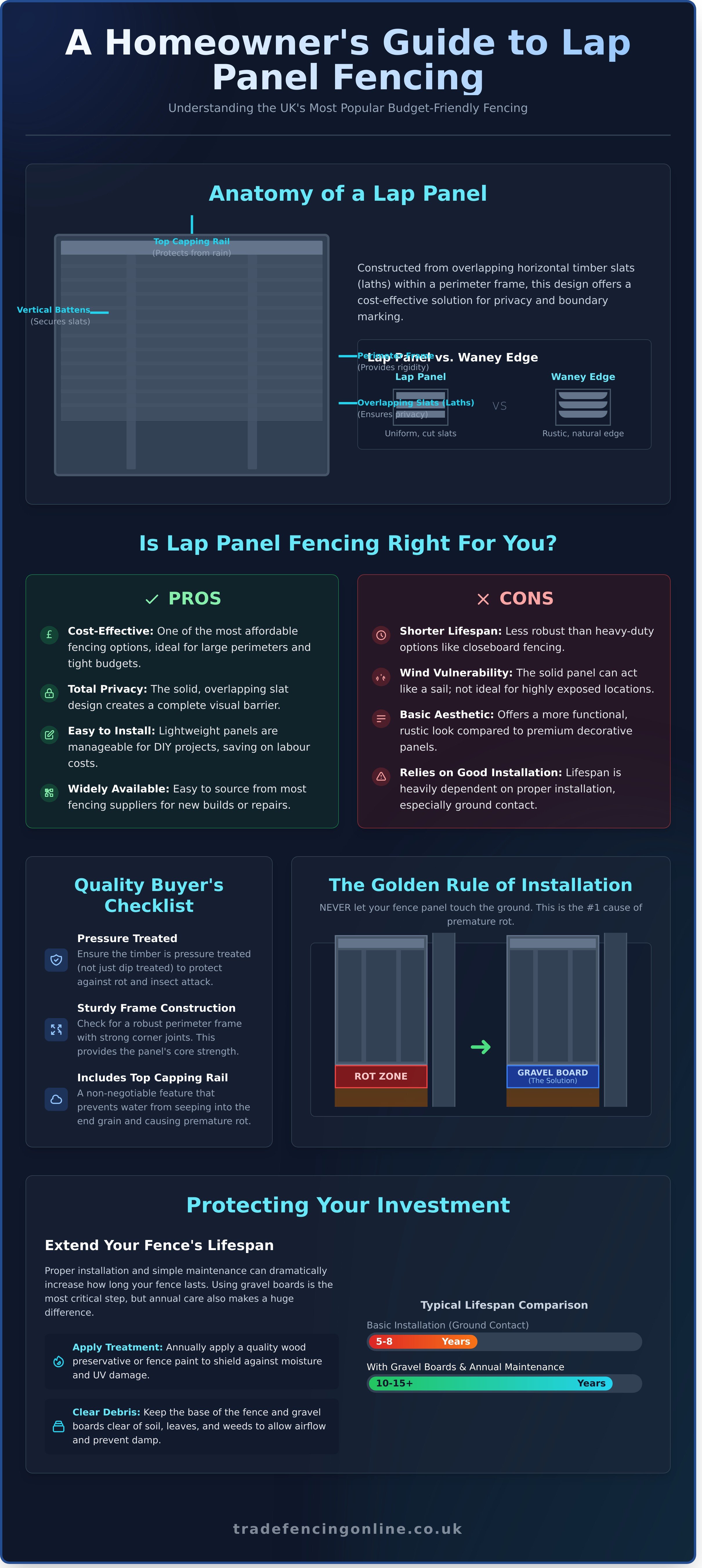 Lap panel fencing infographic - visual guide