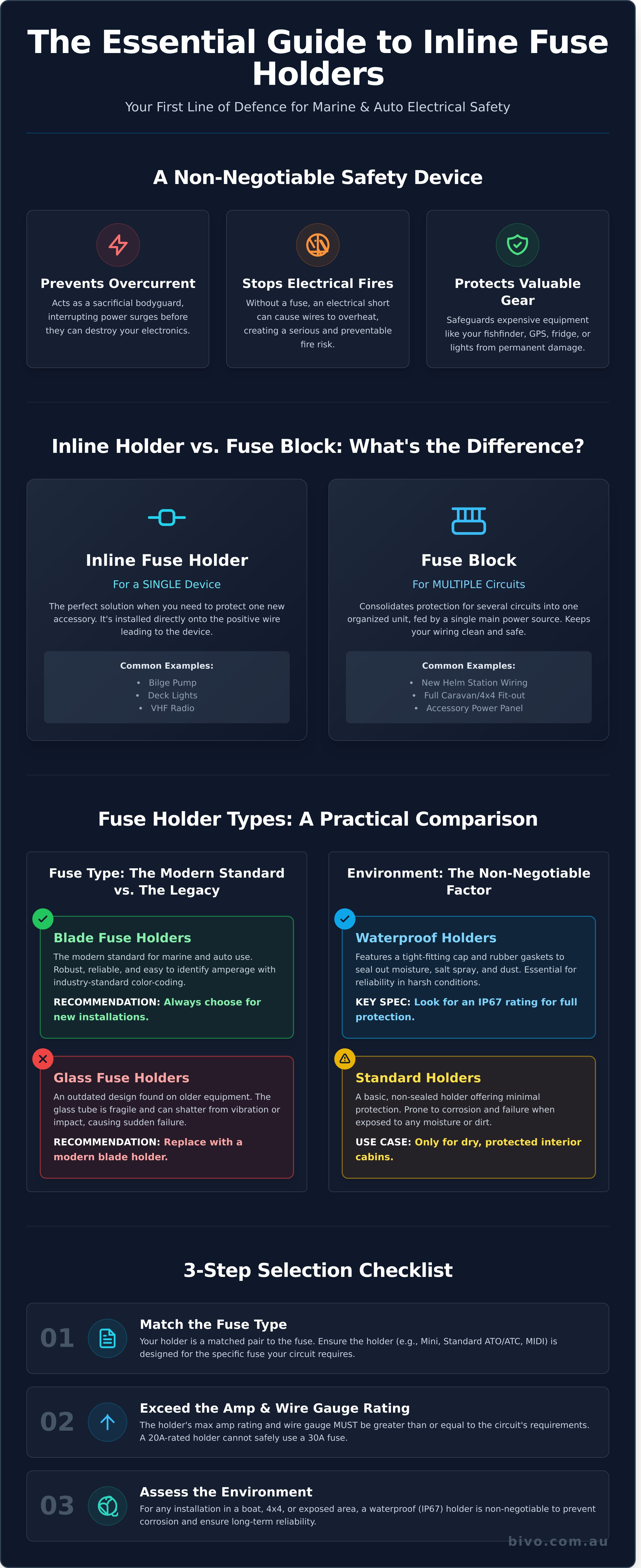 Inline fuse holder infographic - visual guide