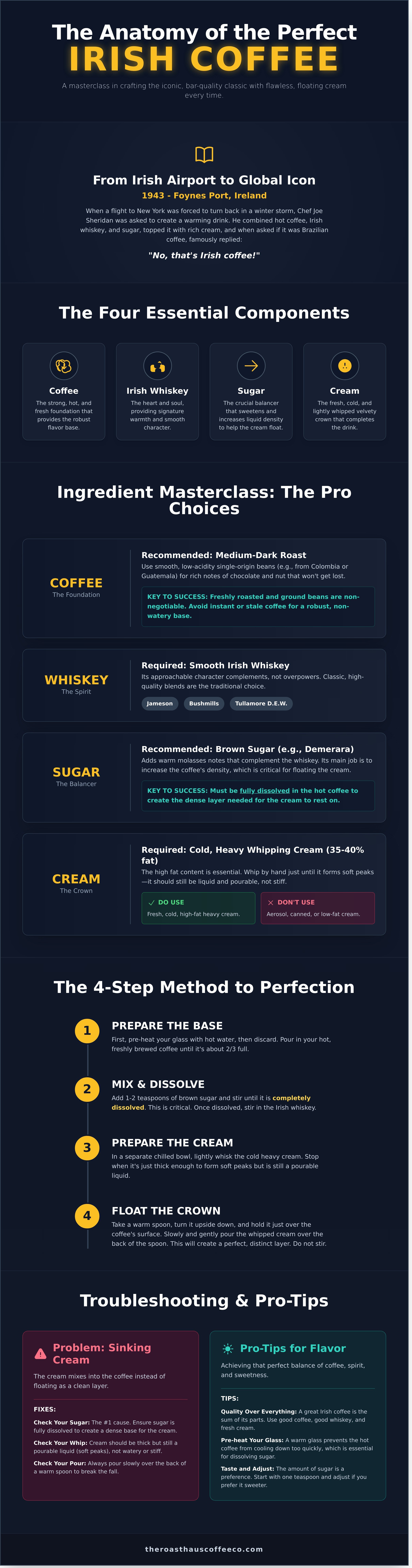 Irish coffee infographic - visual guide