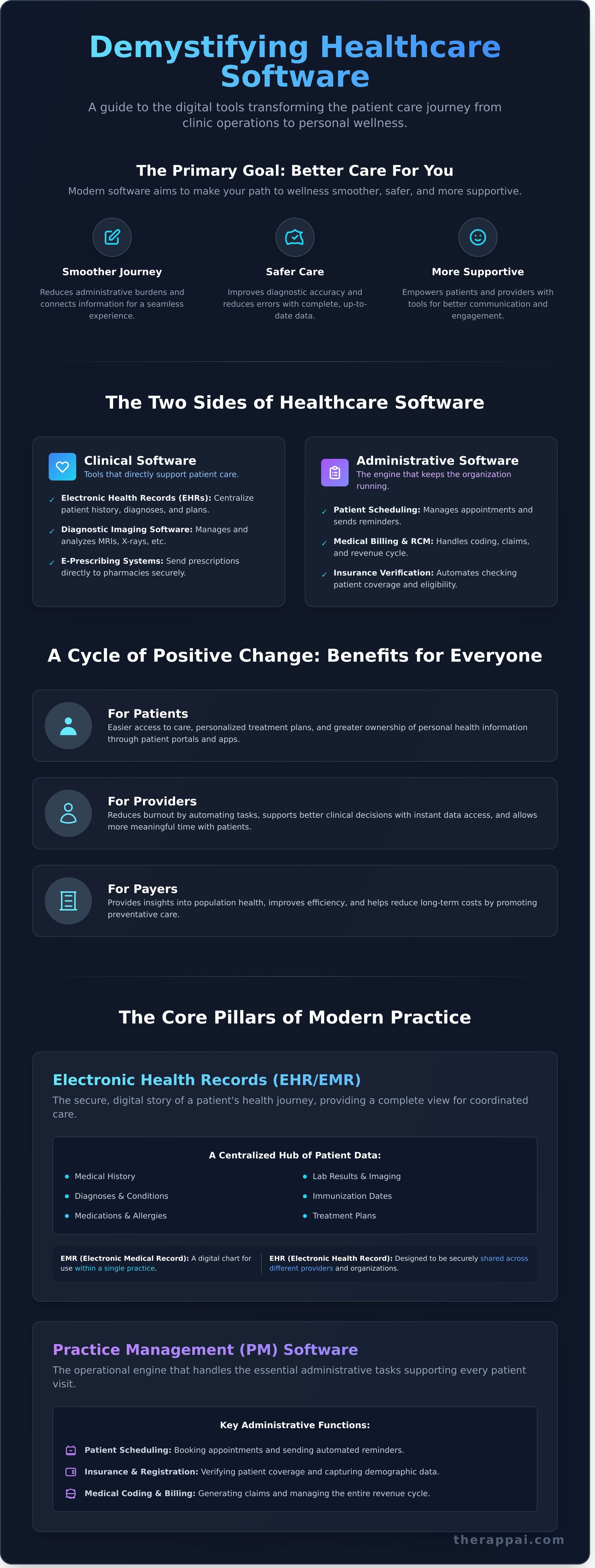 Healthcare software infographic - visual guide