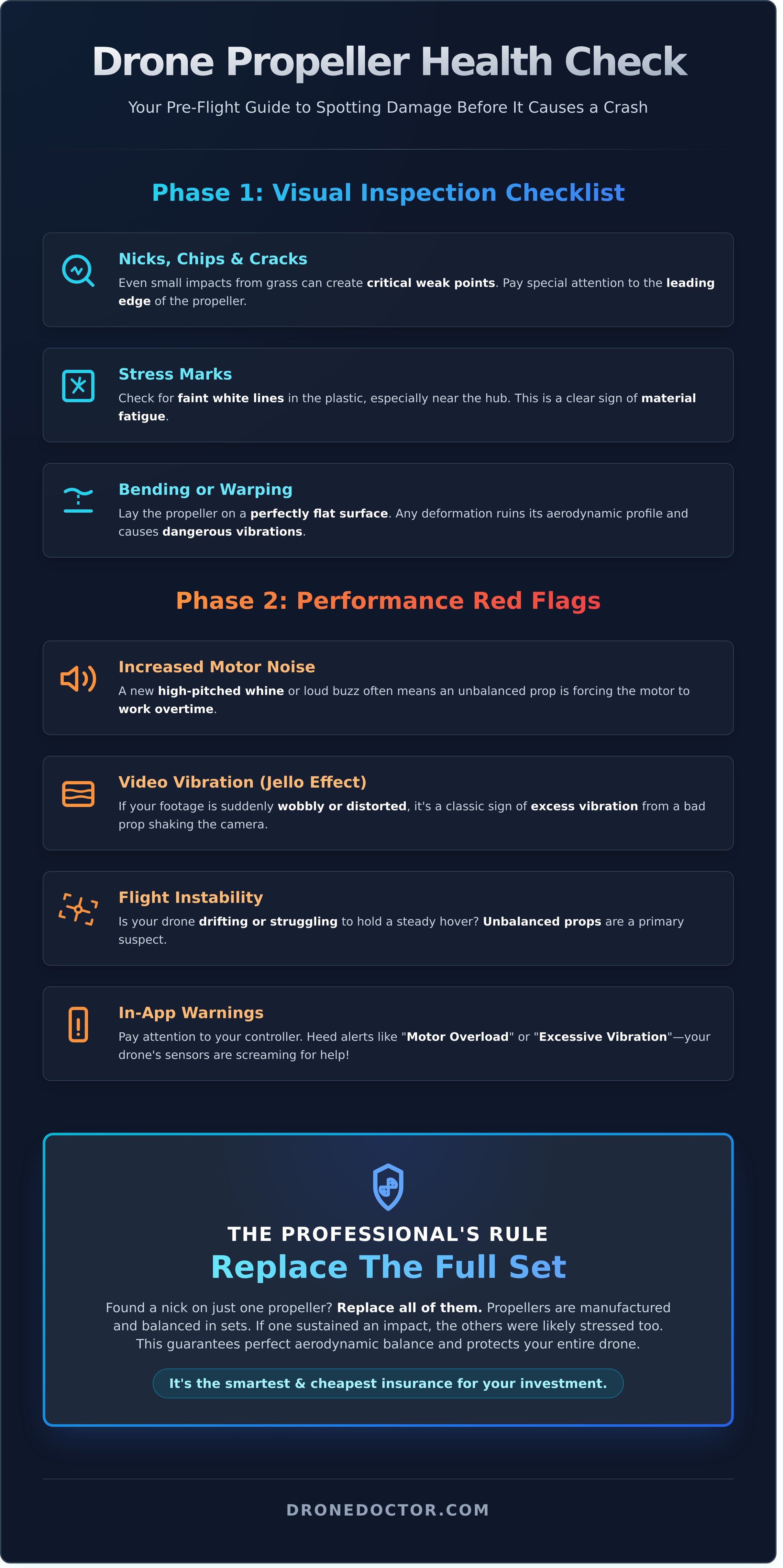 Drone propeller replacement infographic - visual guide