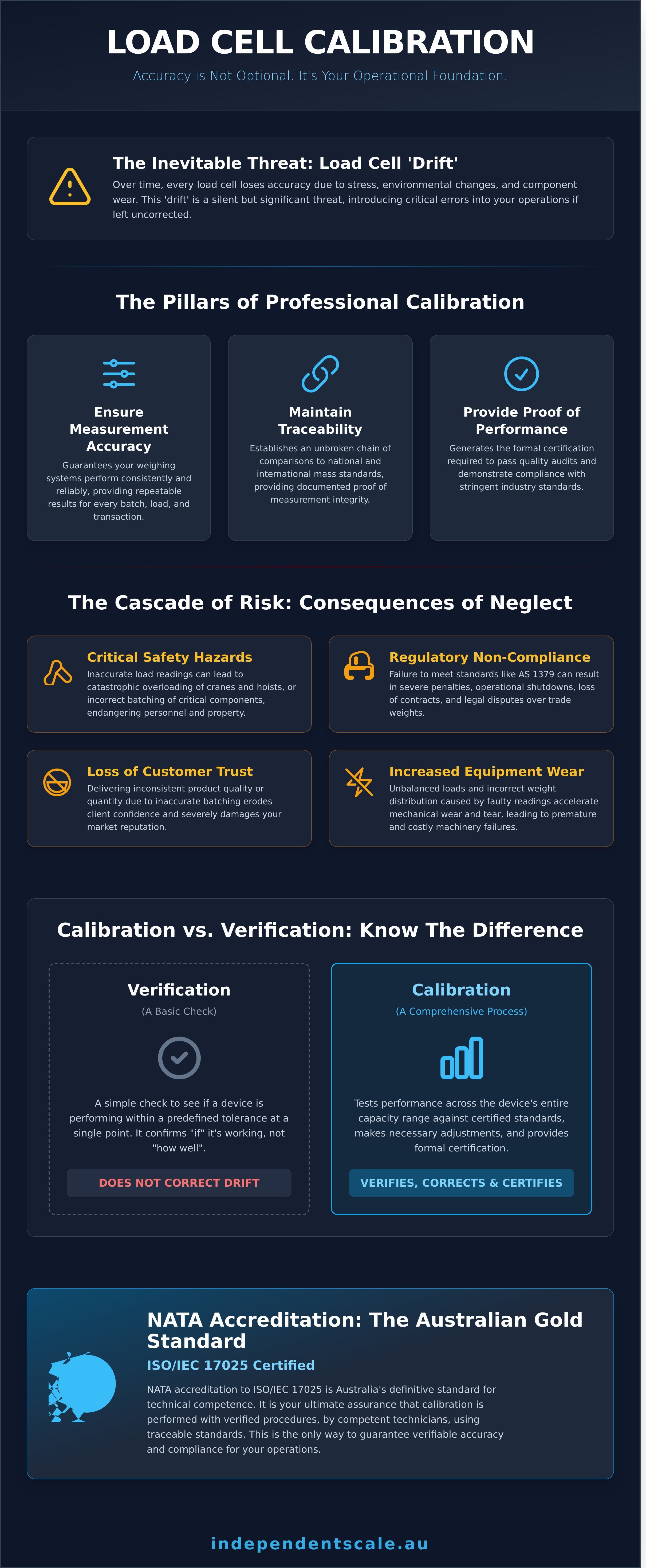 Load cell calibration infographic - visual guide