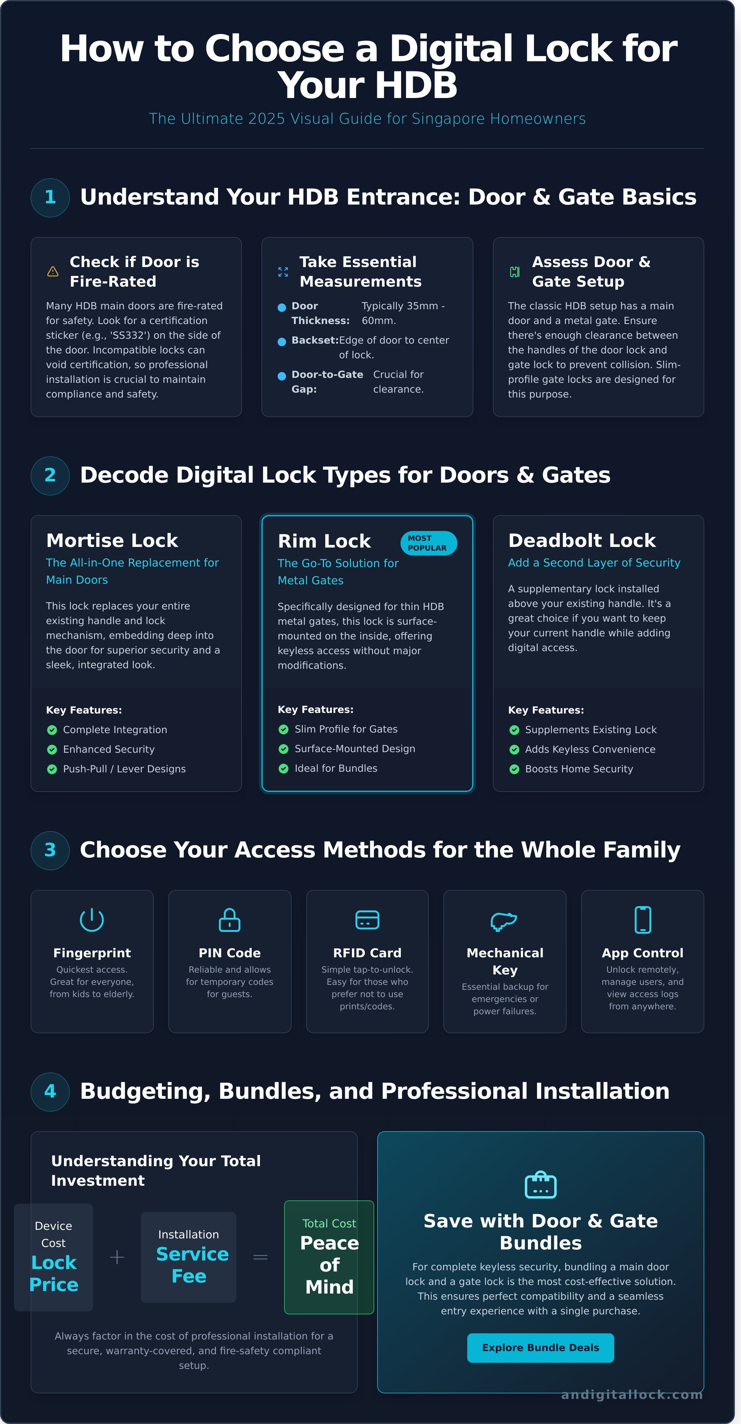 How to choose a digital lock for hdb infographic - visual guide