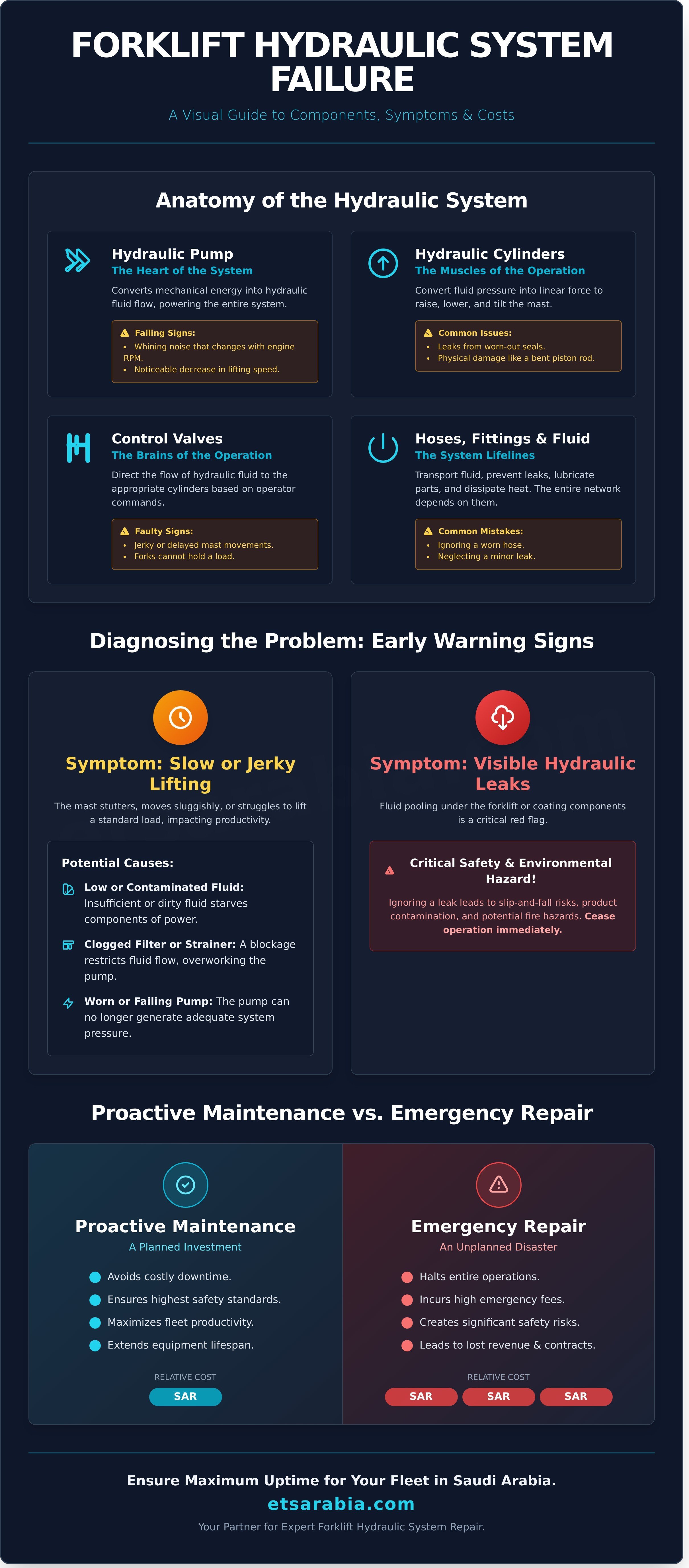 Forklift hydraulic system repair