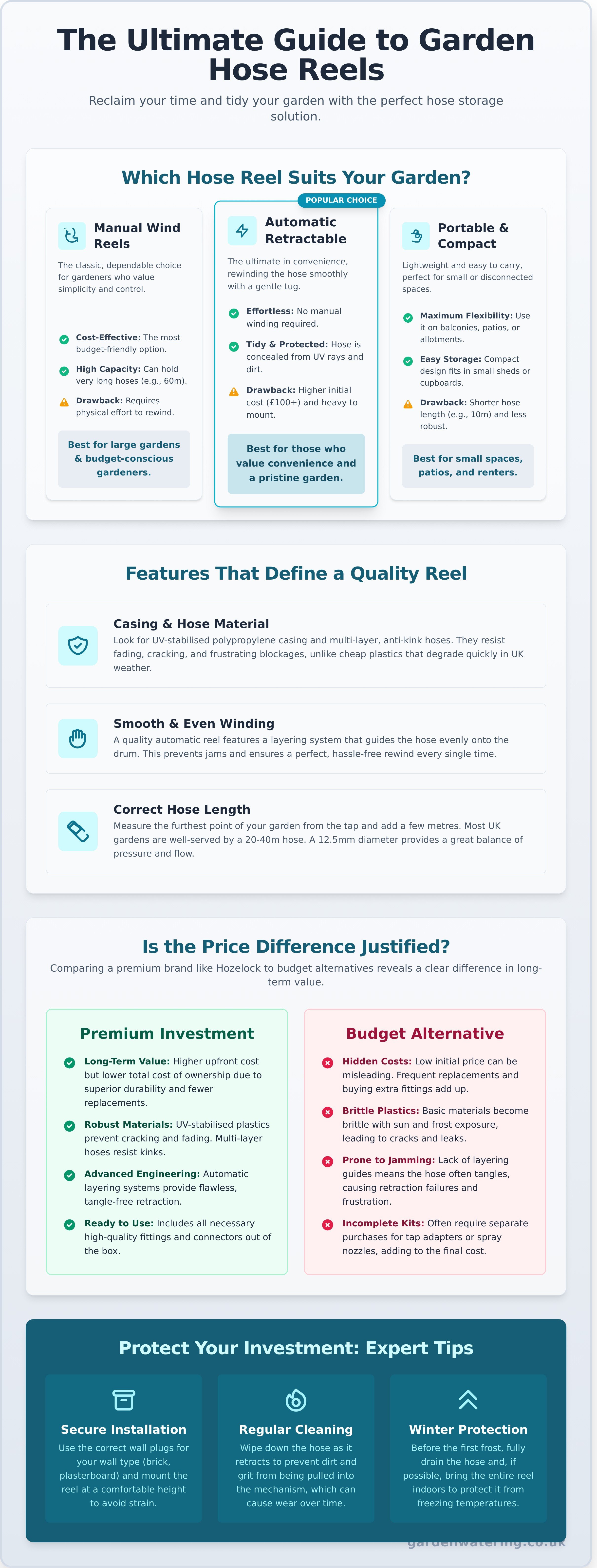 Hose reel infographic - visual guide