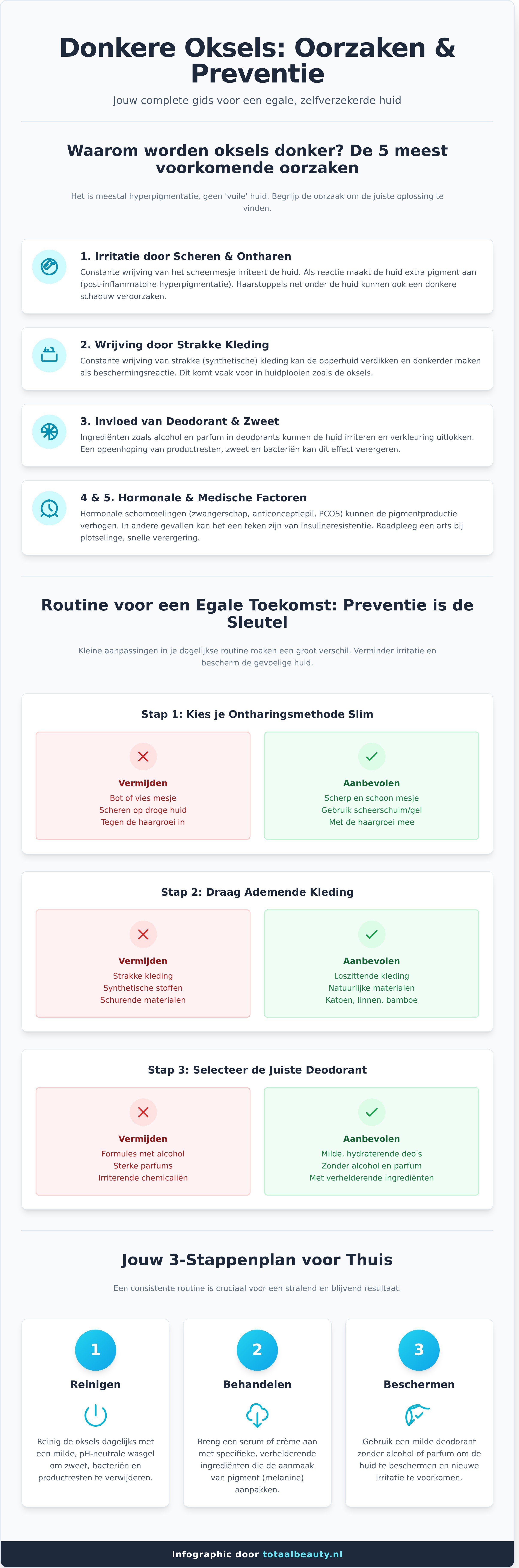 Donkere oksels witter maken infographic - visual guide