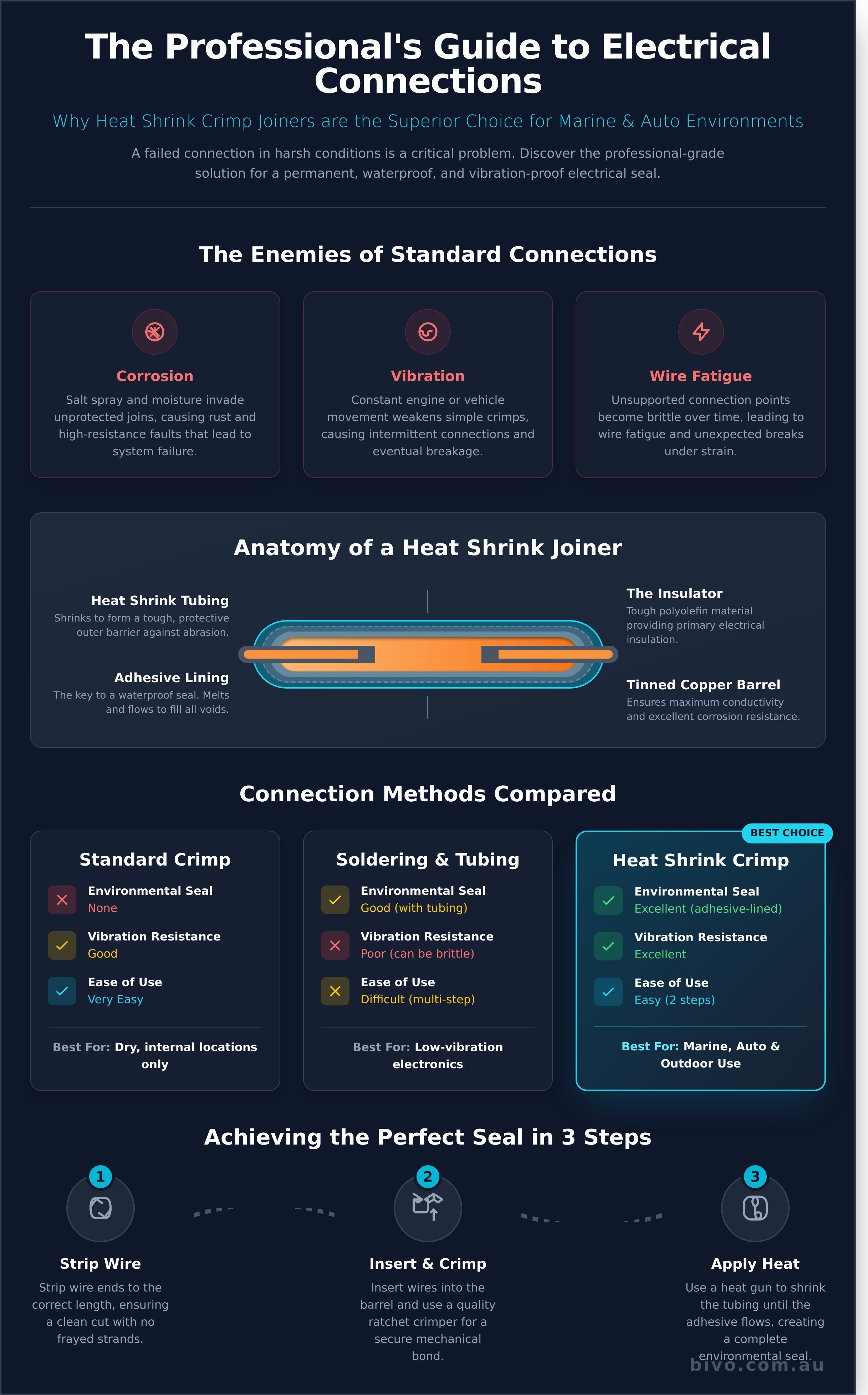 Heat shrink crimp joiners infographic - visual guide
