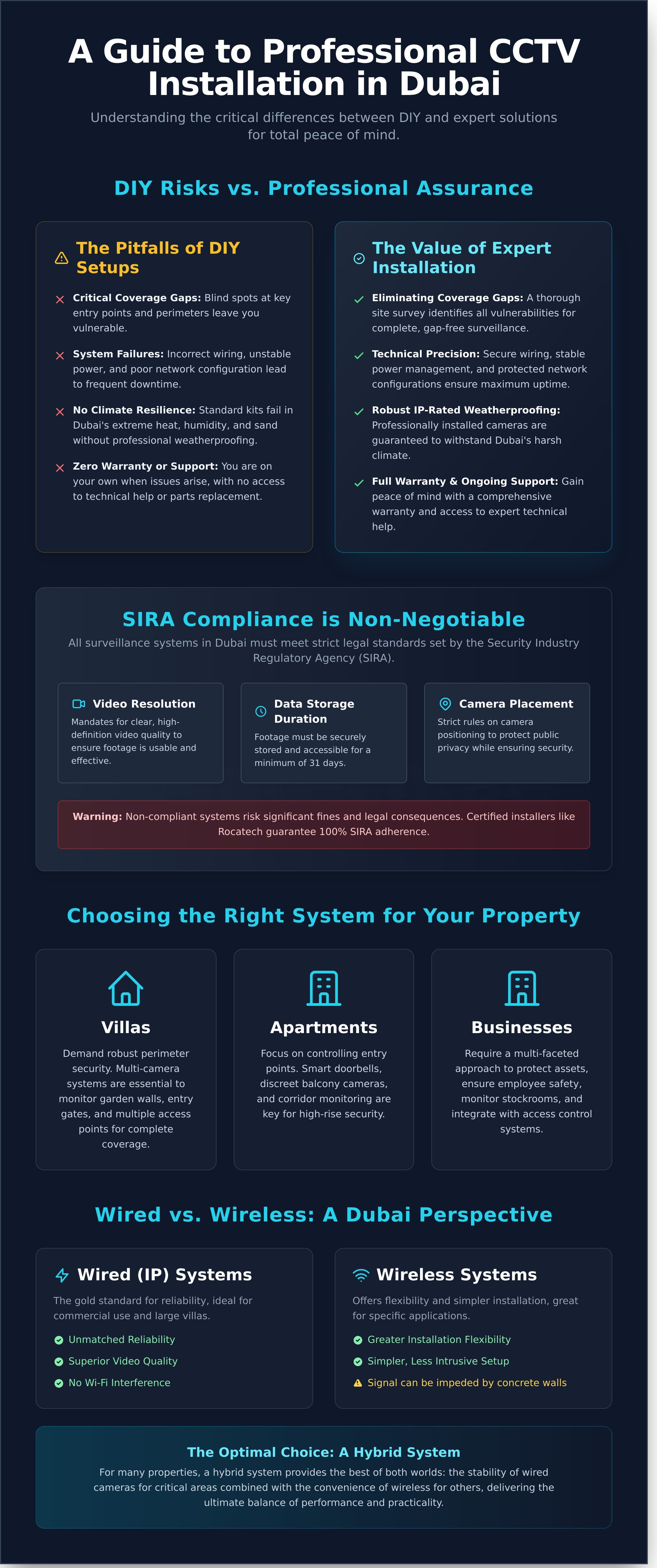 Security camera installation dubai infographic - visual guide