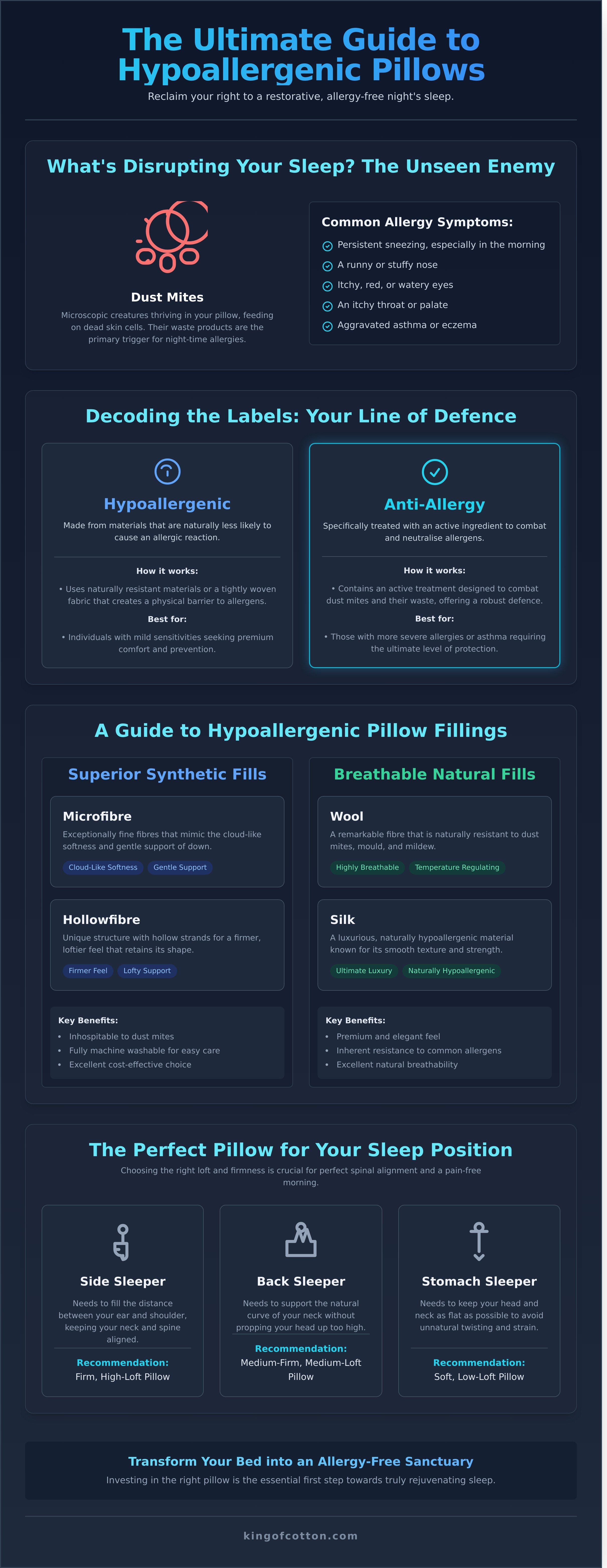 Best hypoallergenic pillows uk infographic - visual guide