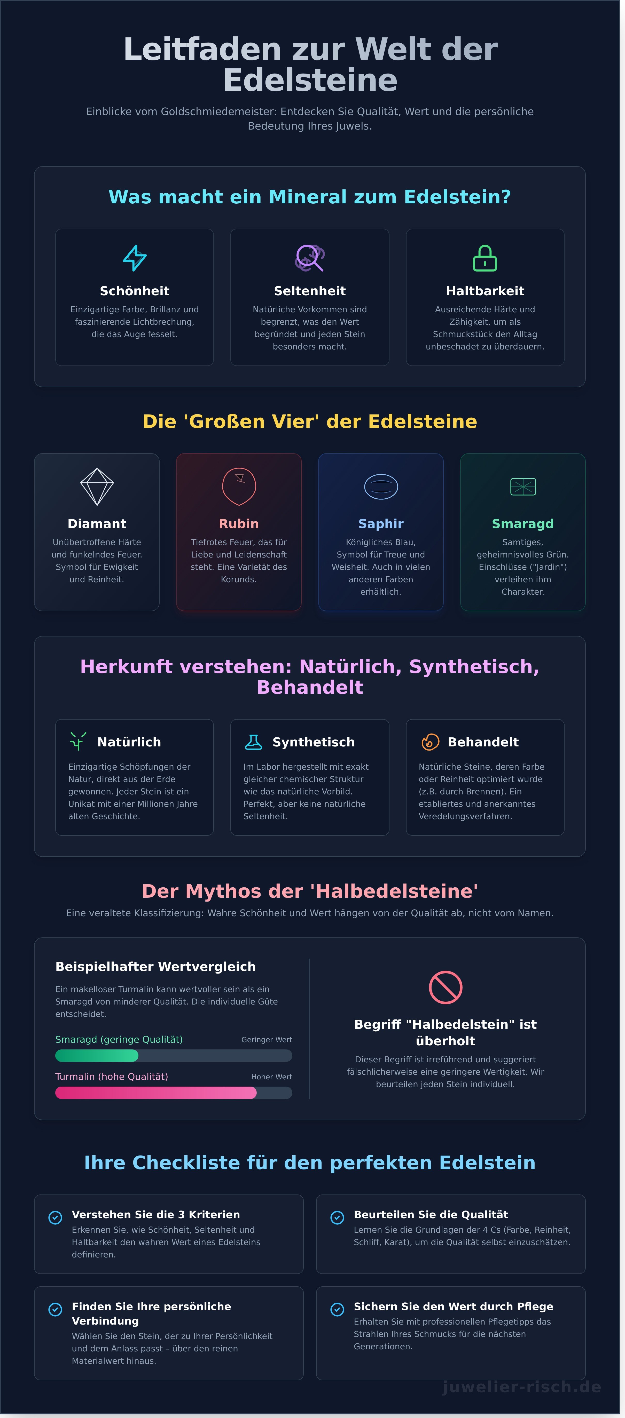 Edelsteine infographic - visual guide