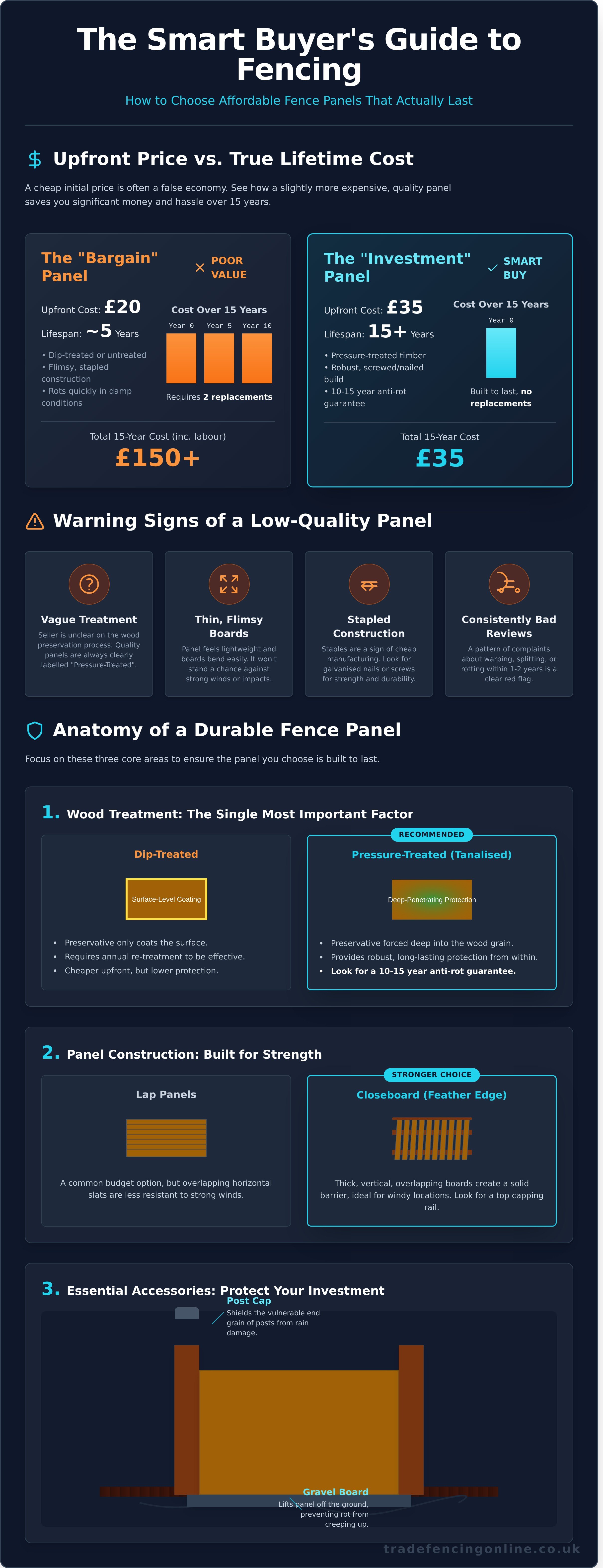 Cheap fence panels that last infographic - visual guide
