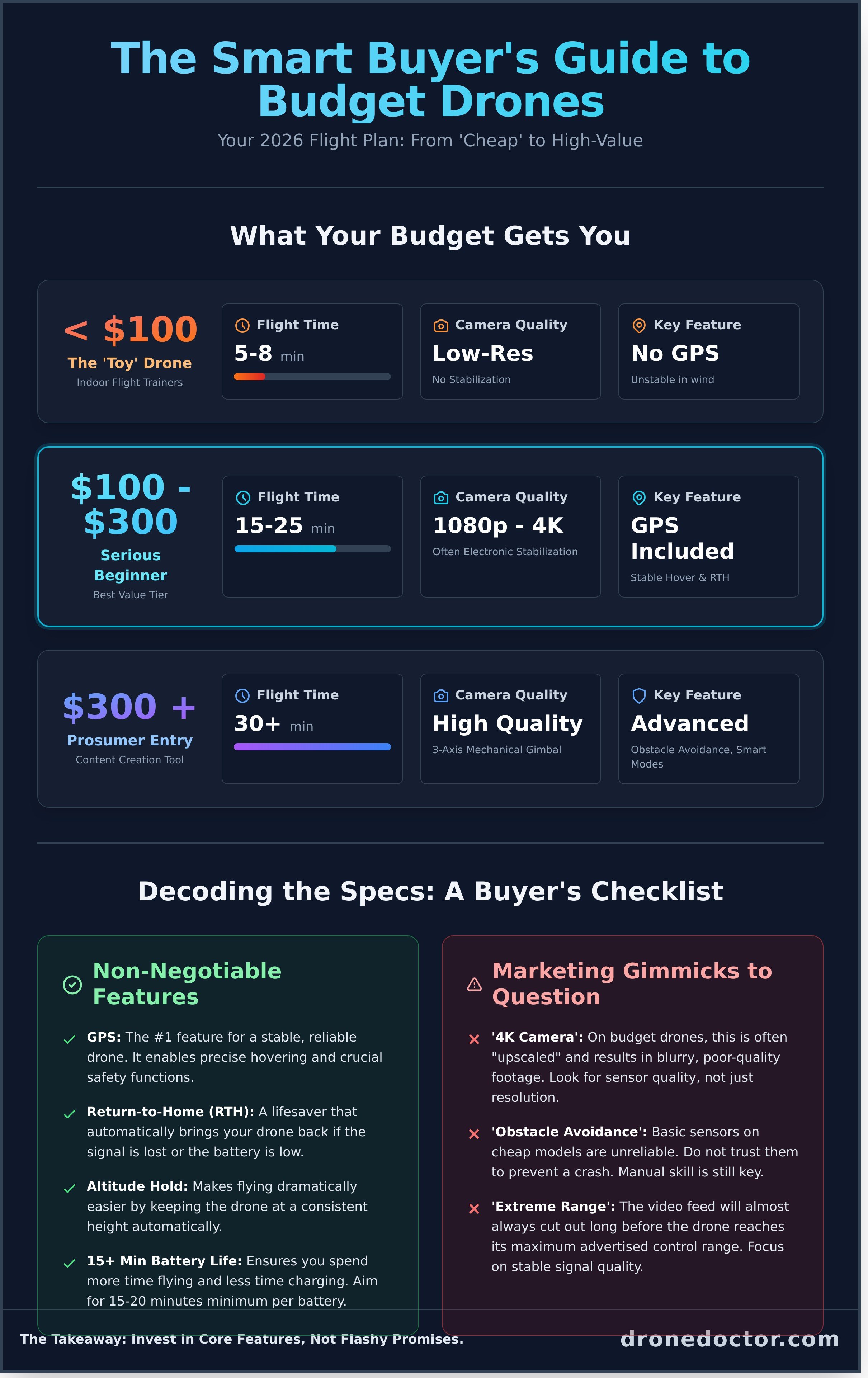 Buy cheap drones infographic - visual guide