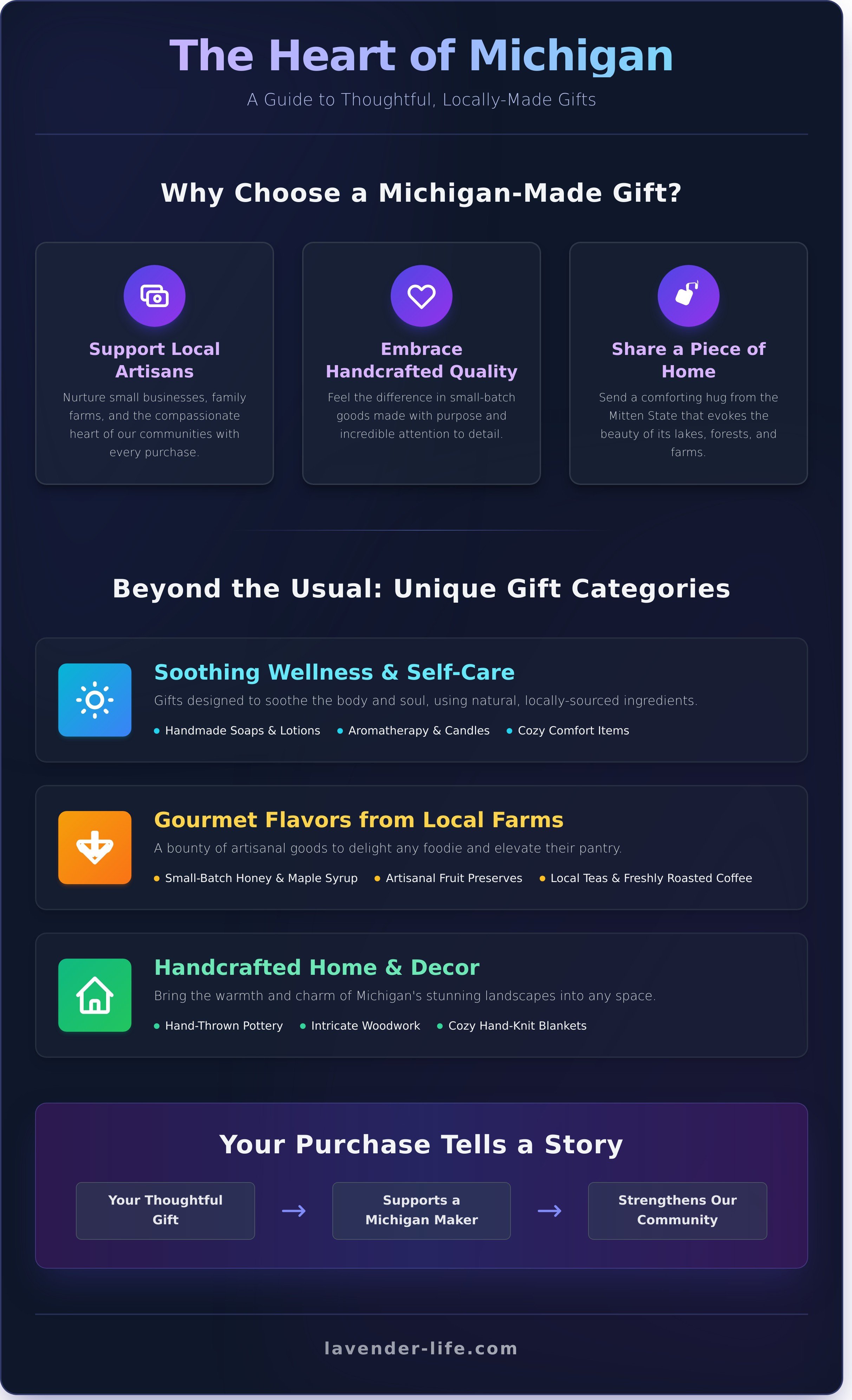 Michigan made gifts online infographic - visual guide
