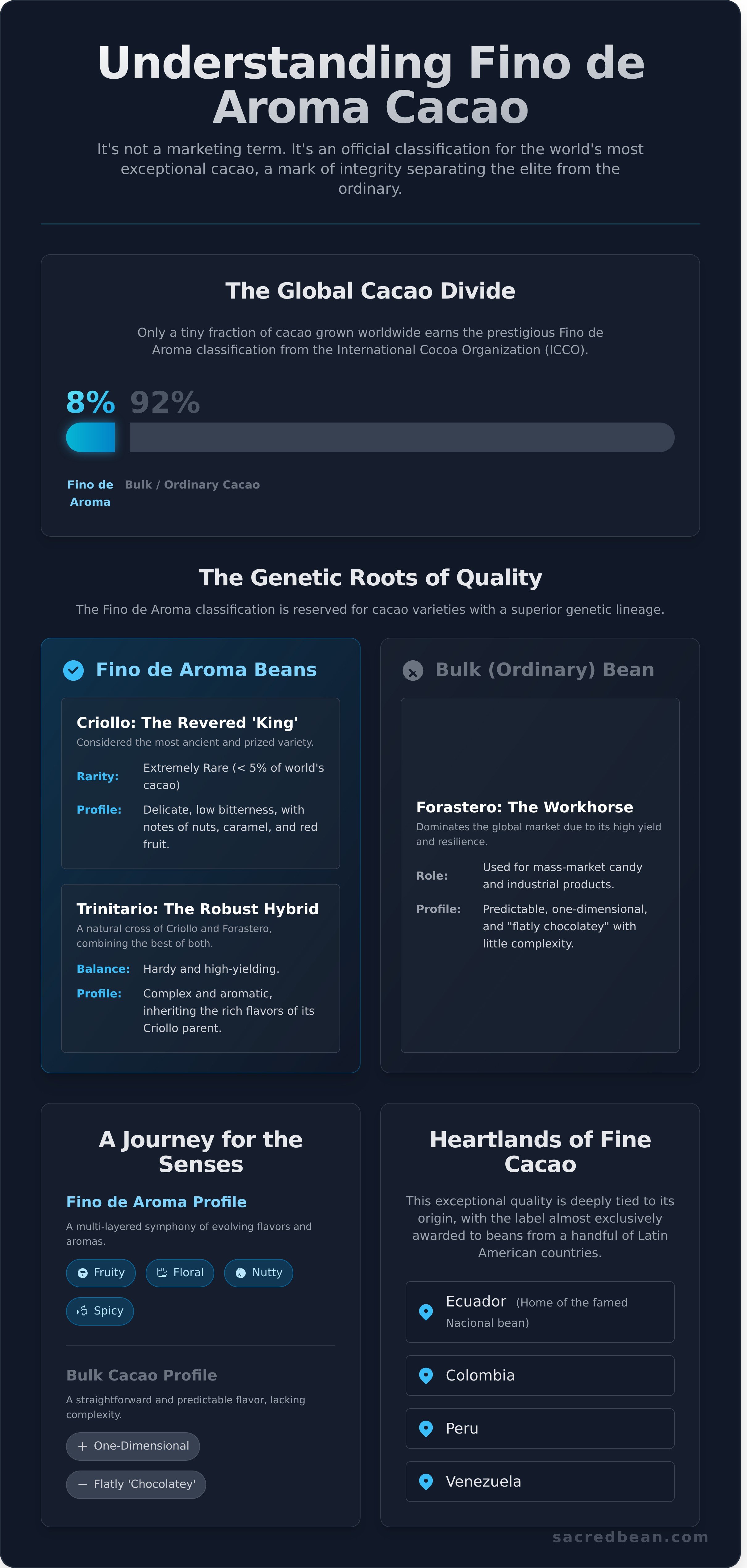 Fino de aroma cacao infographic - visual guide