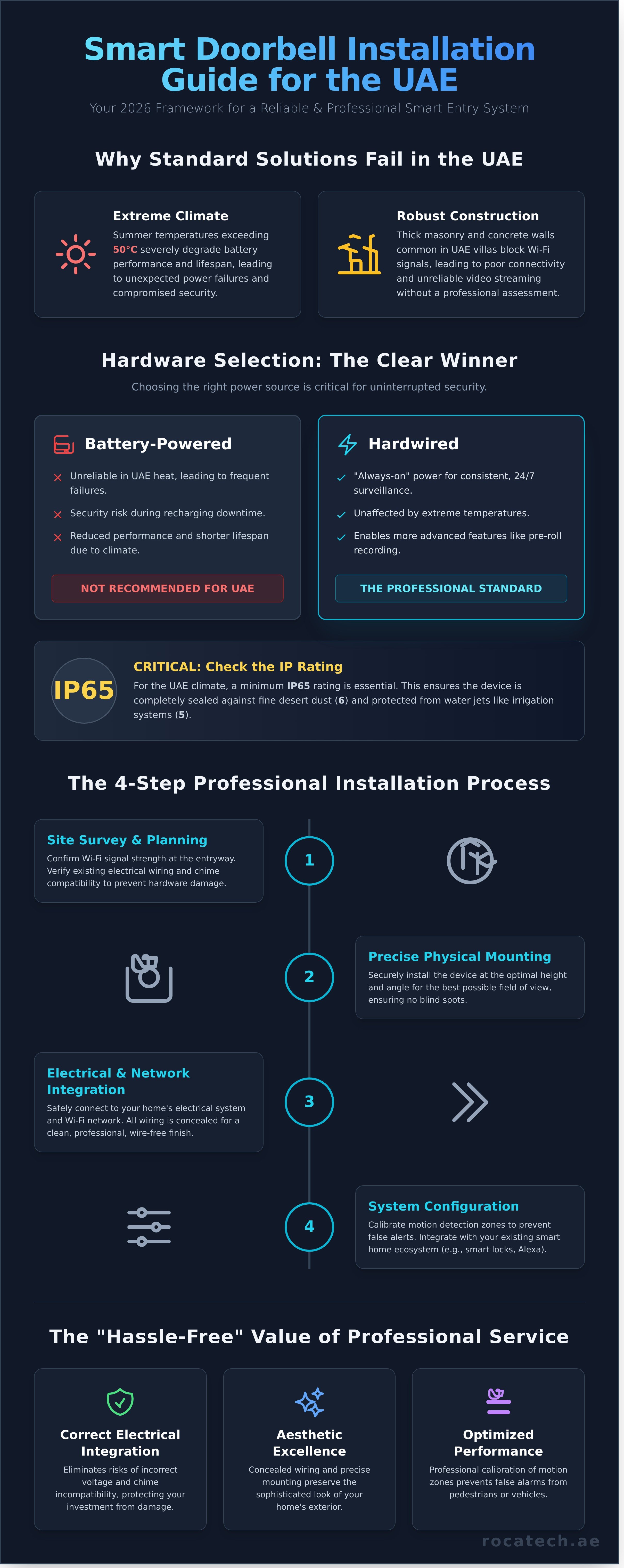 Video doorbell installation uae infographic - visual guide