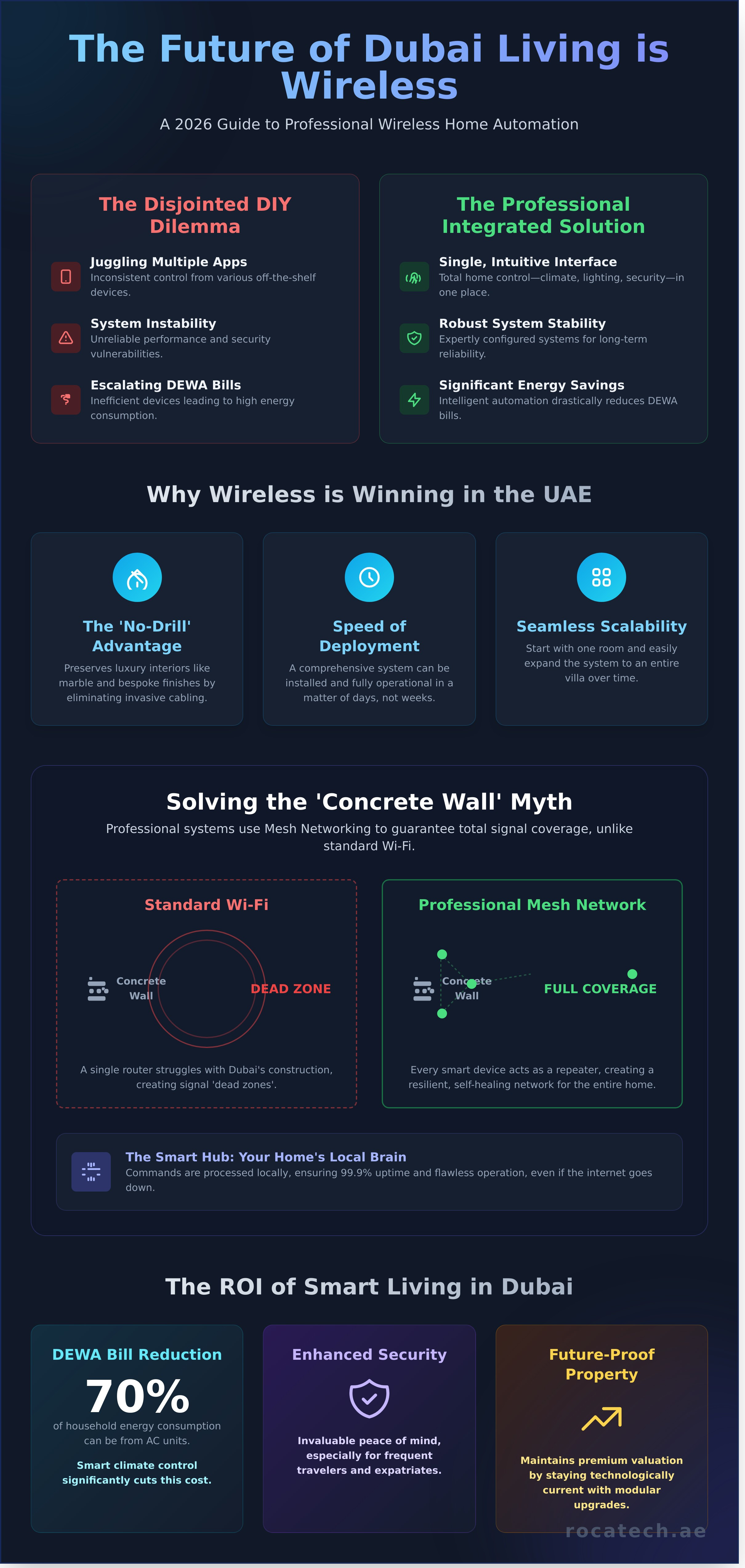 Wireless home automation solutions dubai infographic - visual guide