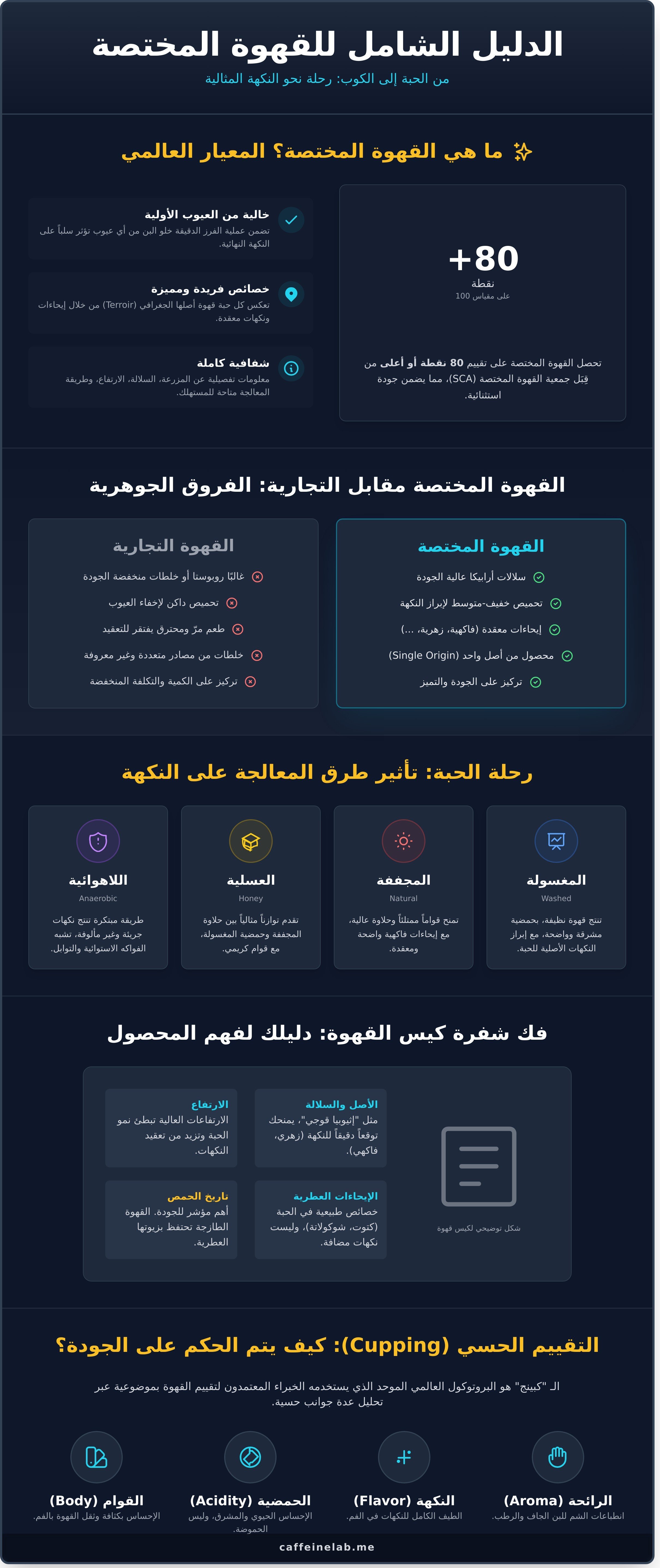 قهوة مختصة infographic - visual guide