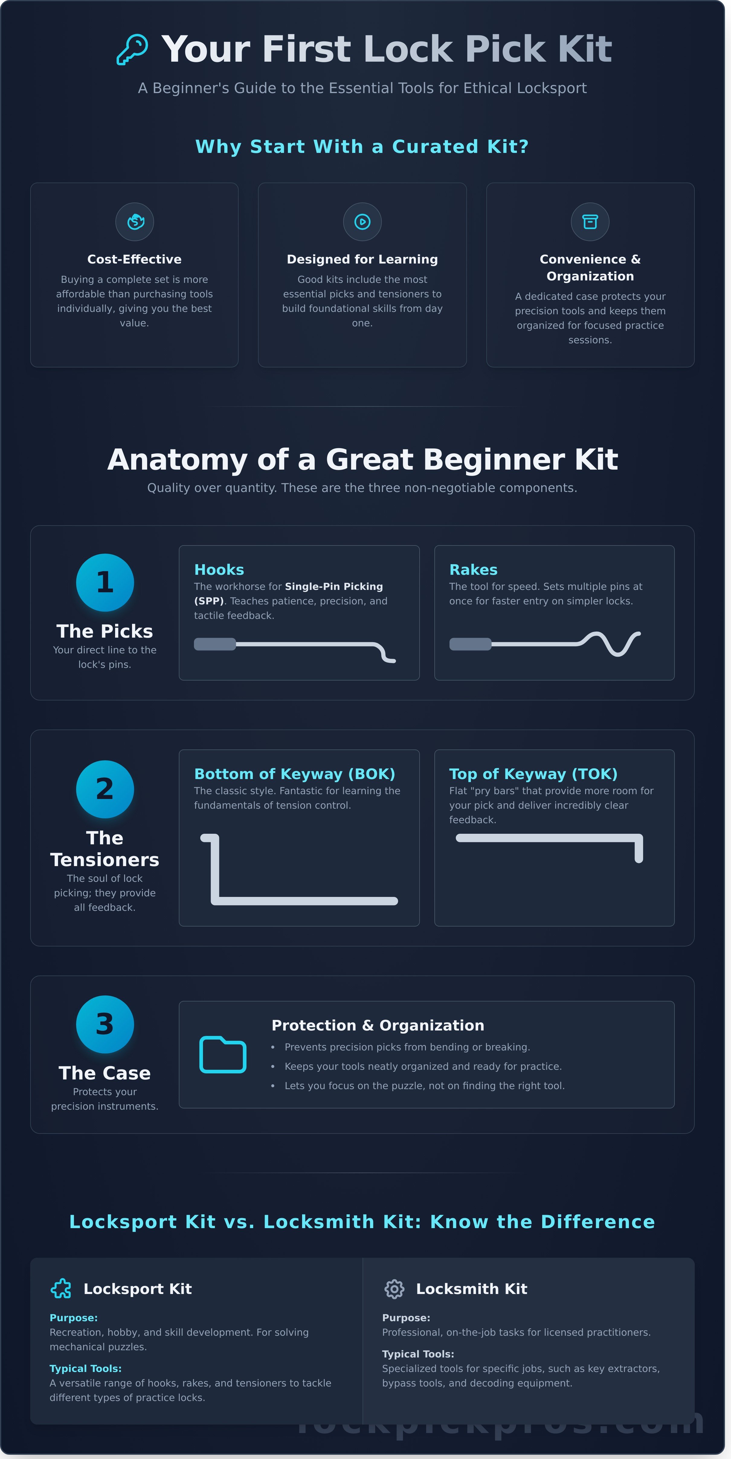 Kit lock pick infographic - visual guide