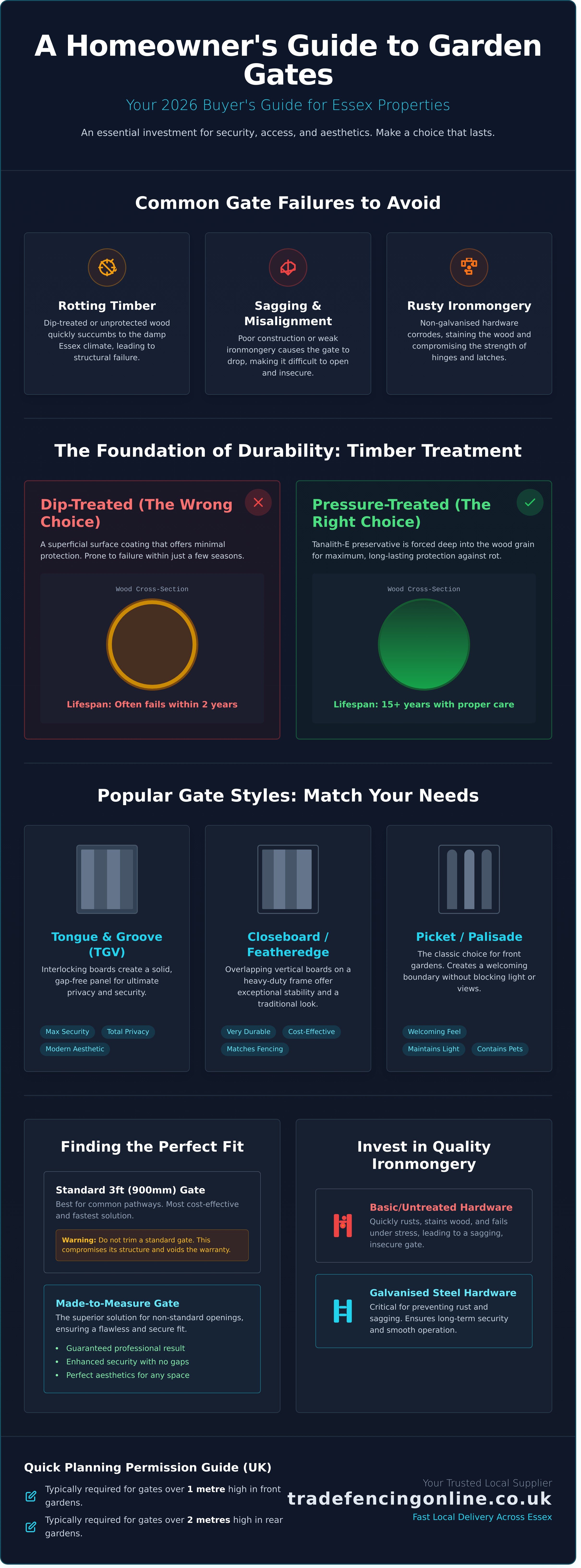 Garden gates essex infographic - visual guide
