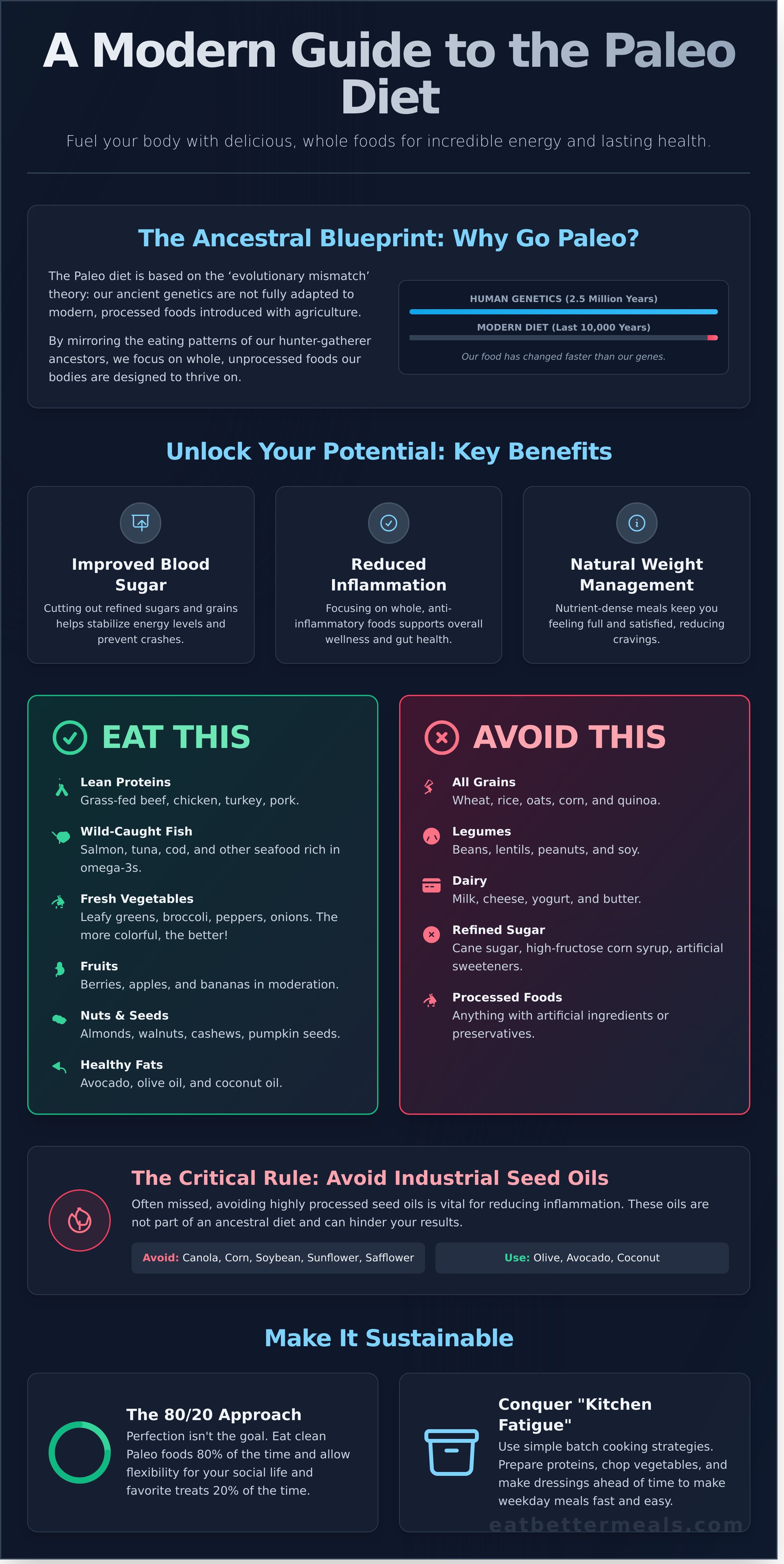 Paleo diet infographic - visual guide