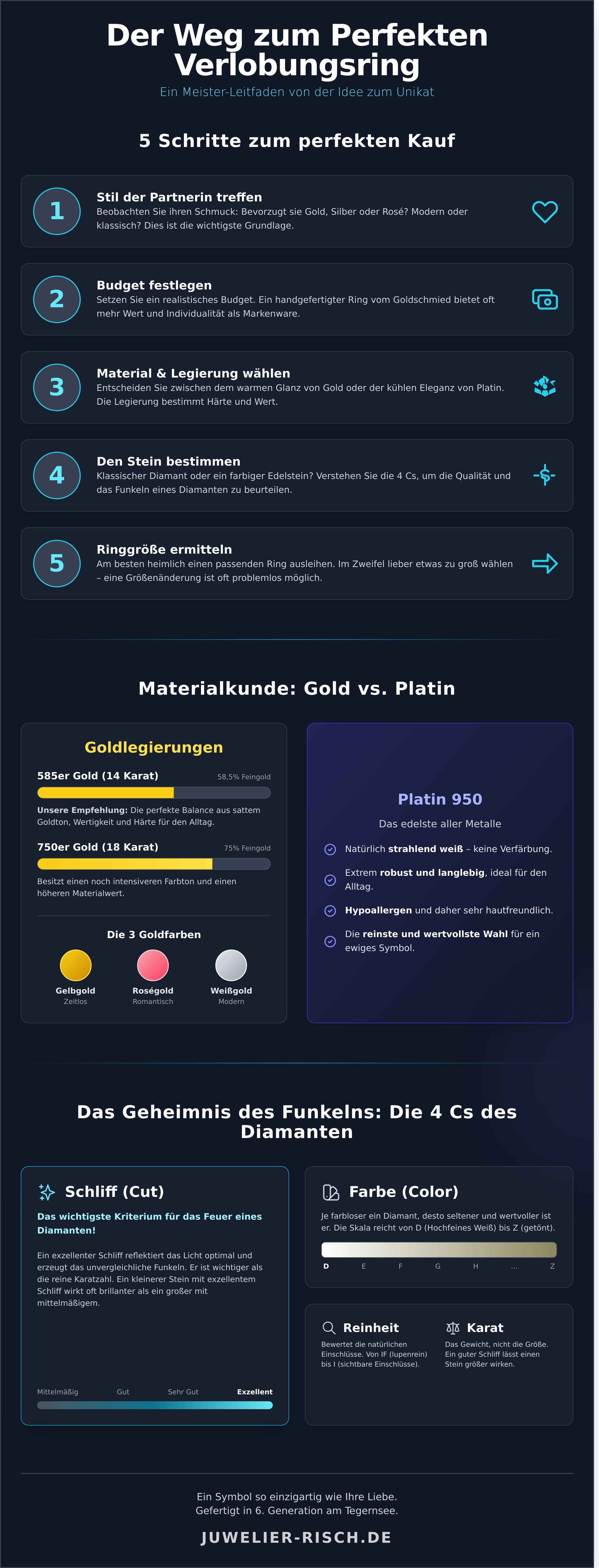 Verlobungsring kaufen infographic - visual guide
