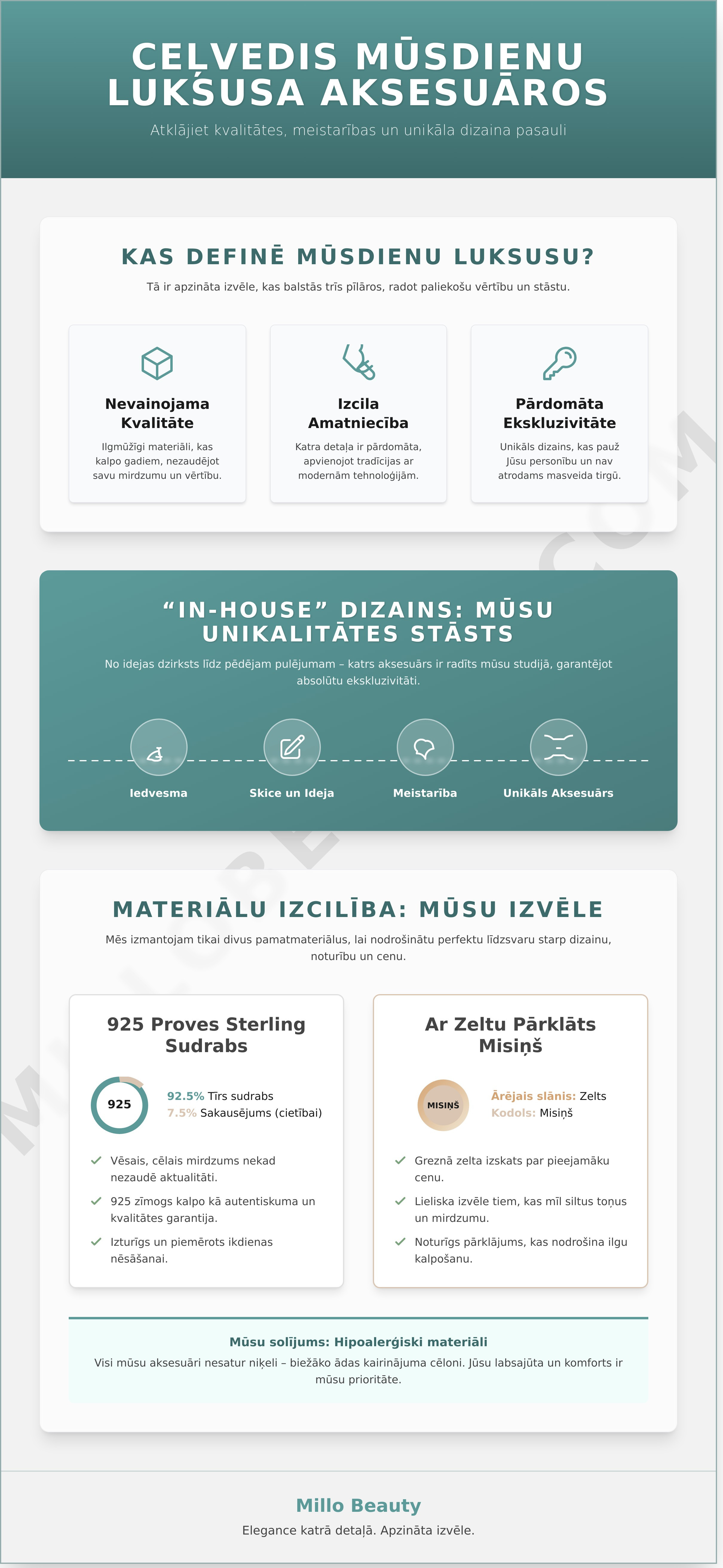 Luxury accessories infographic - visual guide