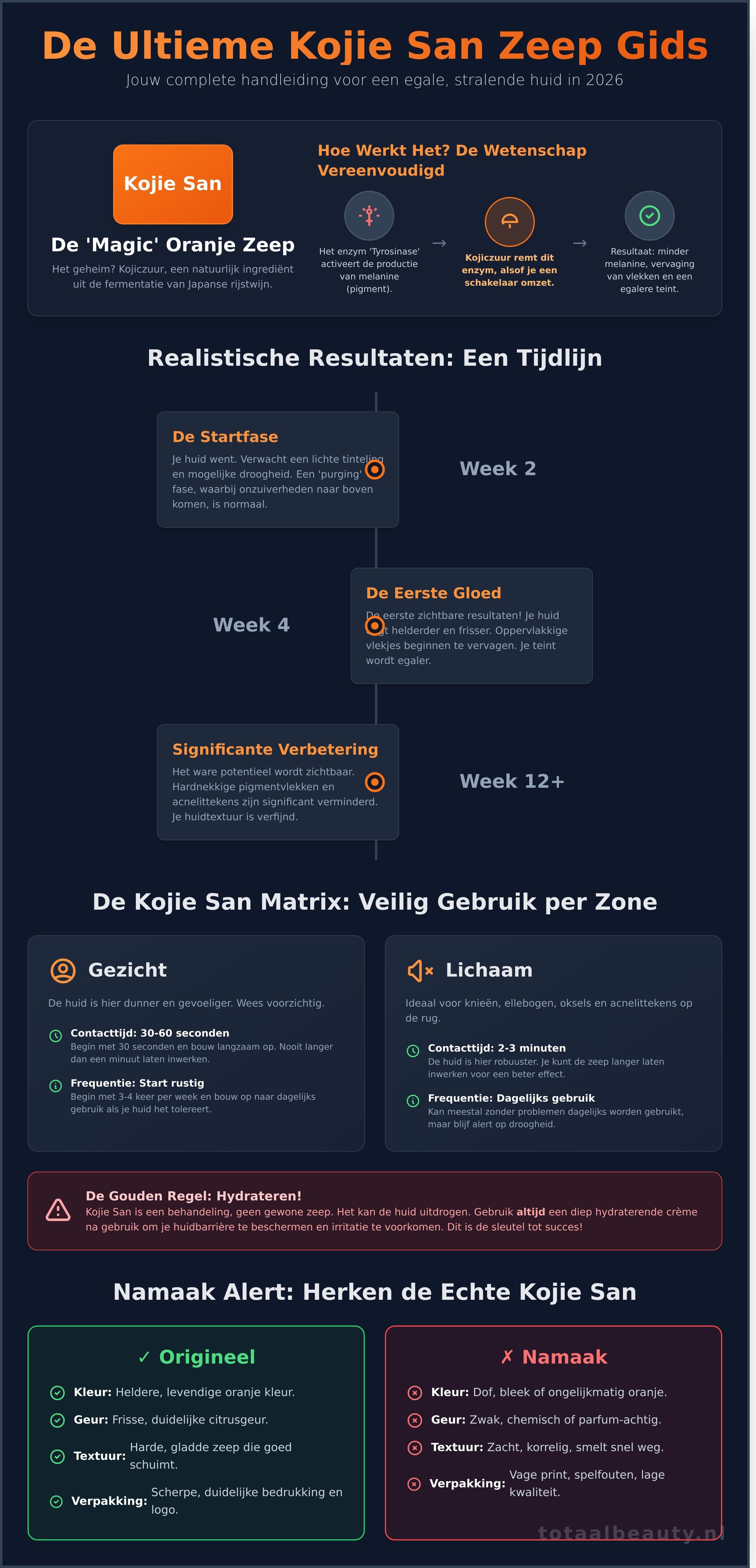 Kojie san zeep review infographic - visual guide