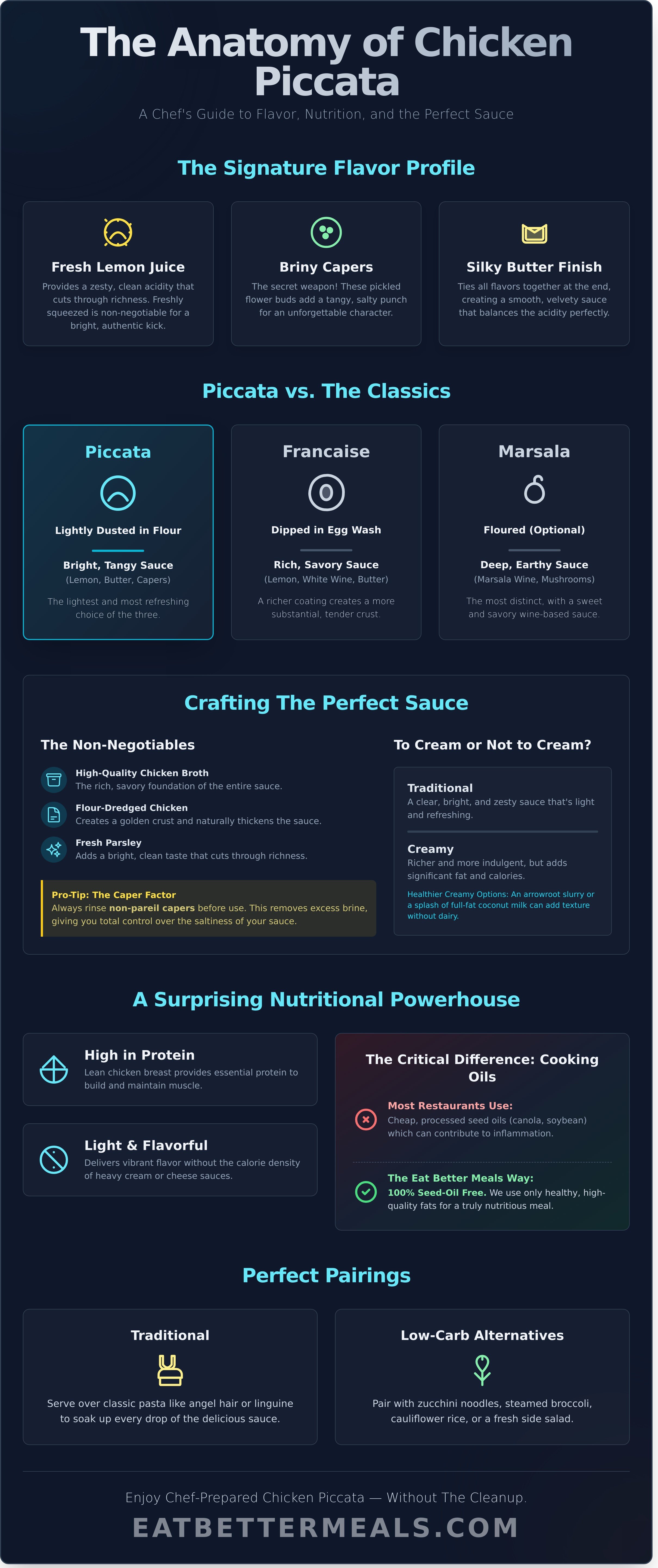 Chicken piccata infographic - visual guide