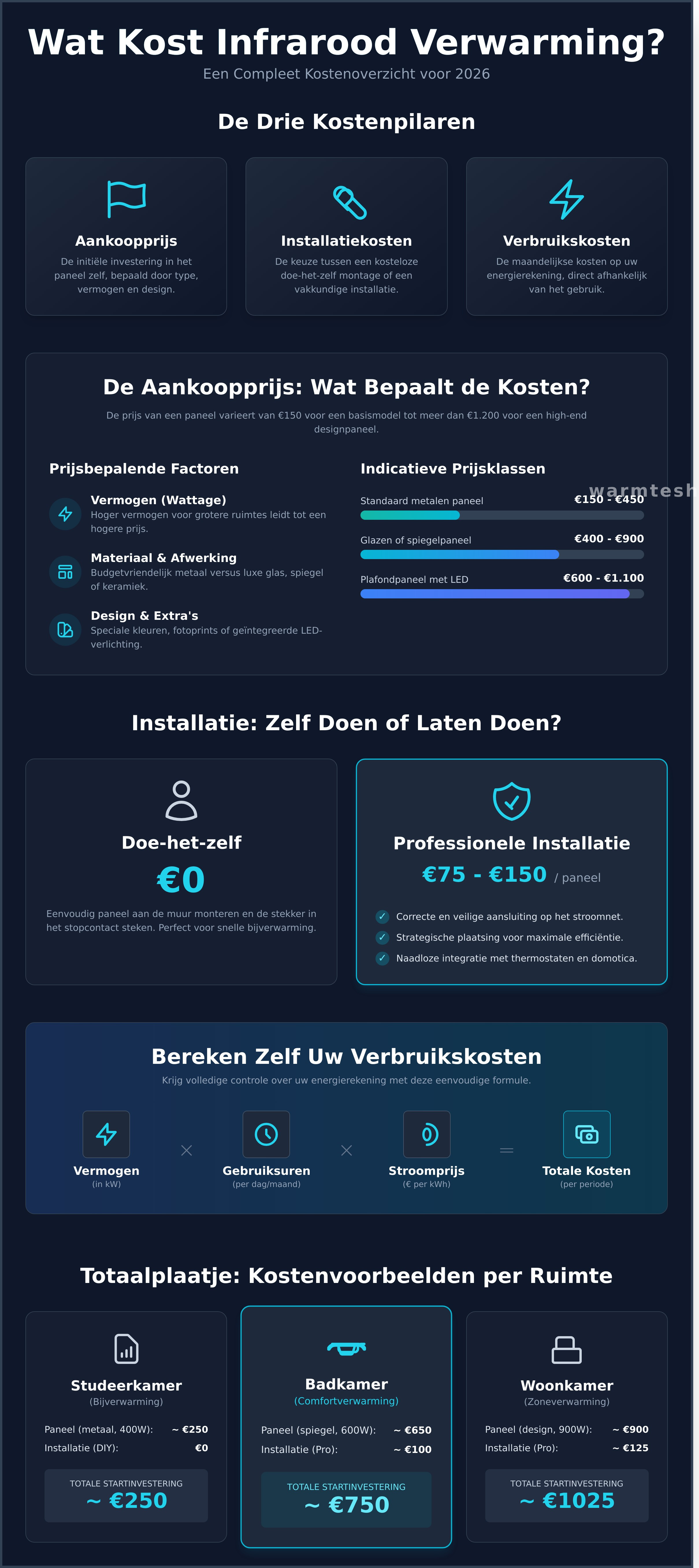 Infographie sur le coût du chauffage infrarouge - Guide visuel