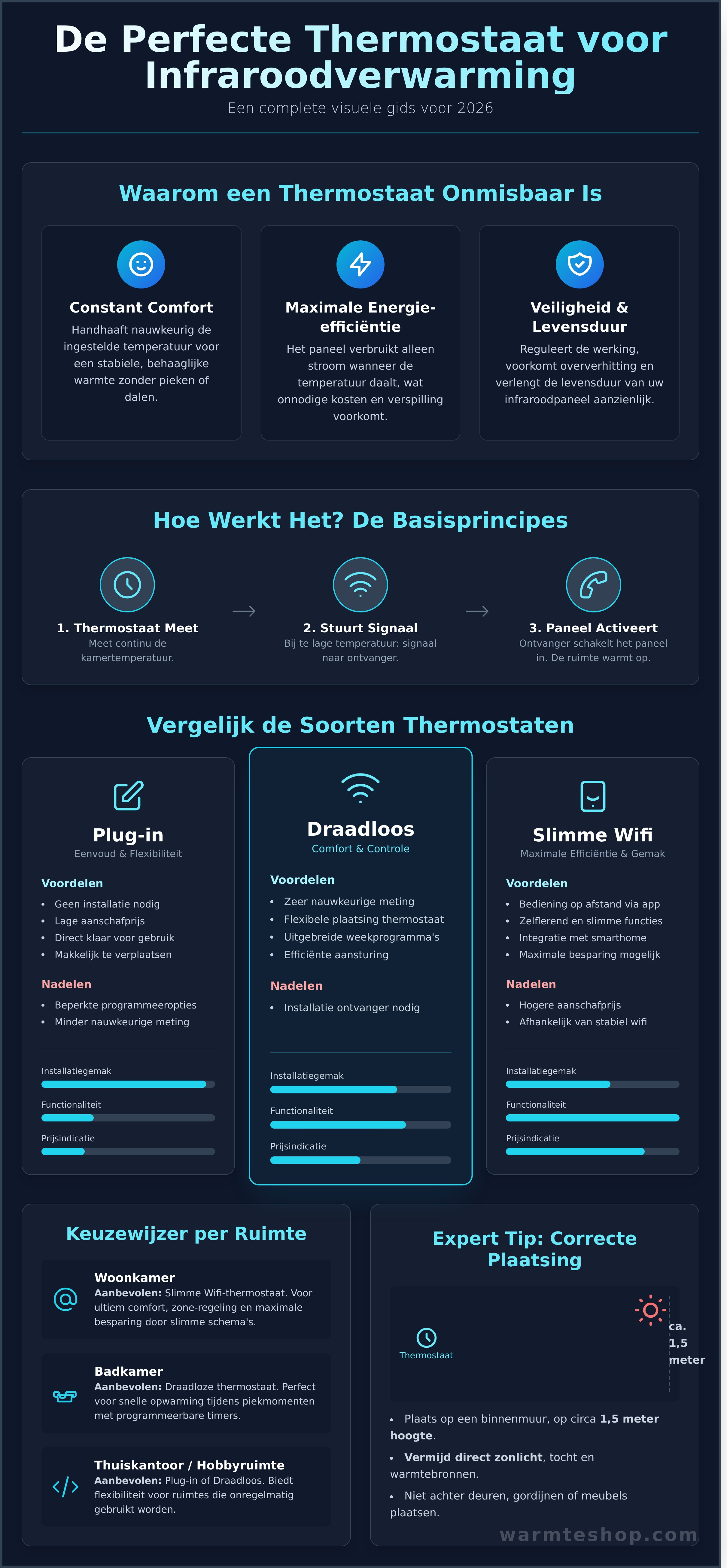 Chauffage infrarouge avec thermostat : infographie et guide visuel
