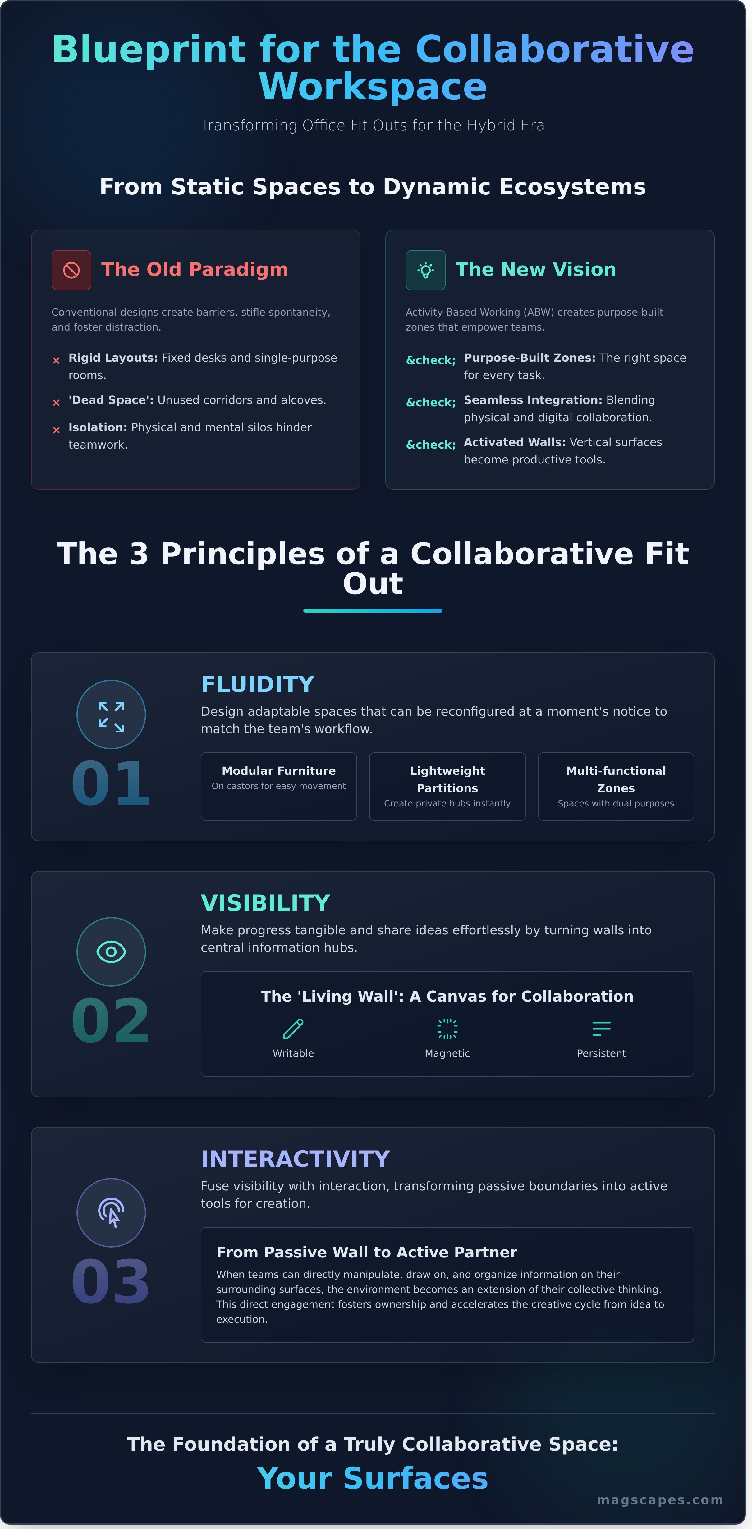 Office fit out ideas for collaboration infographic - visual guide