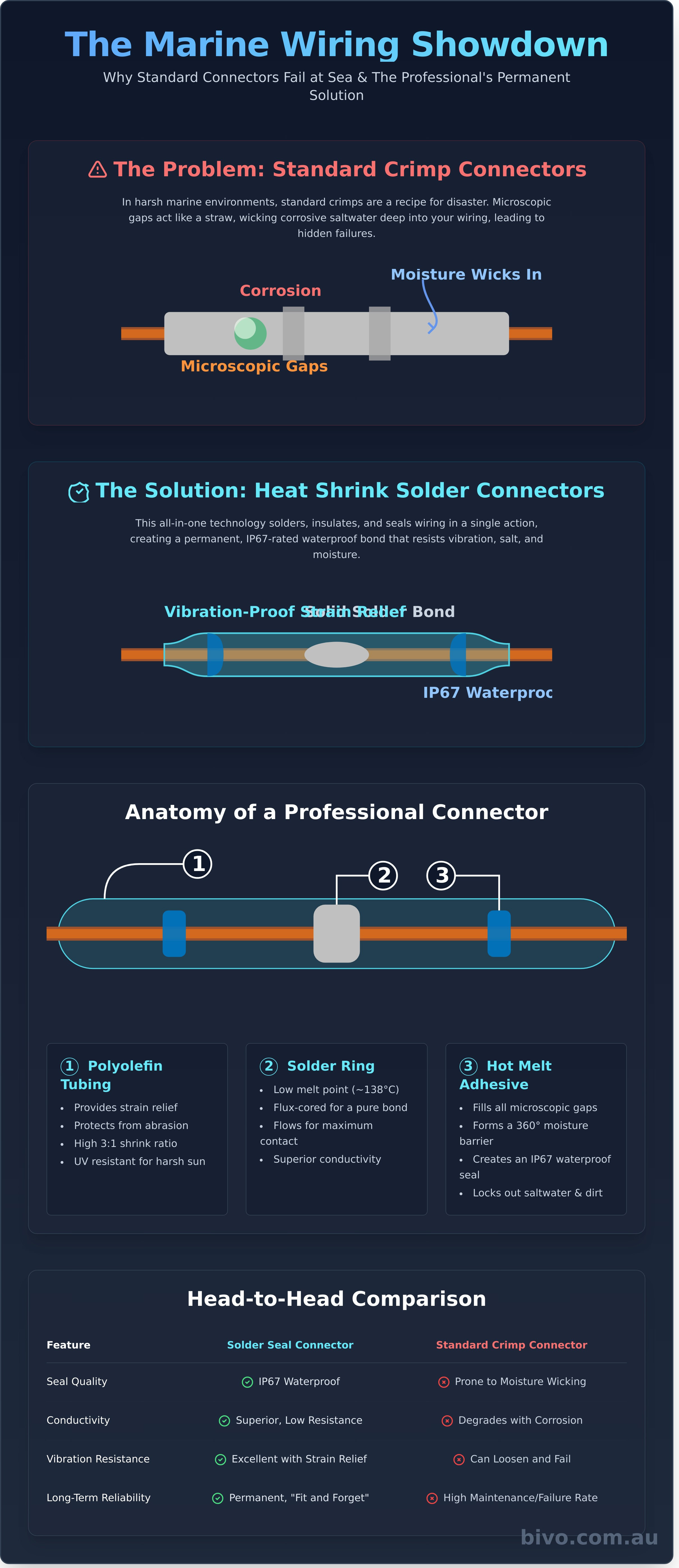 Heat shrink solder connector infographic - visual guide