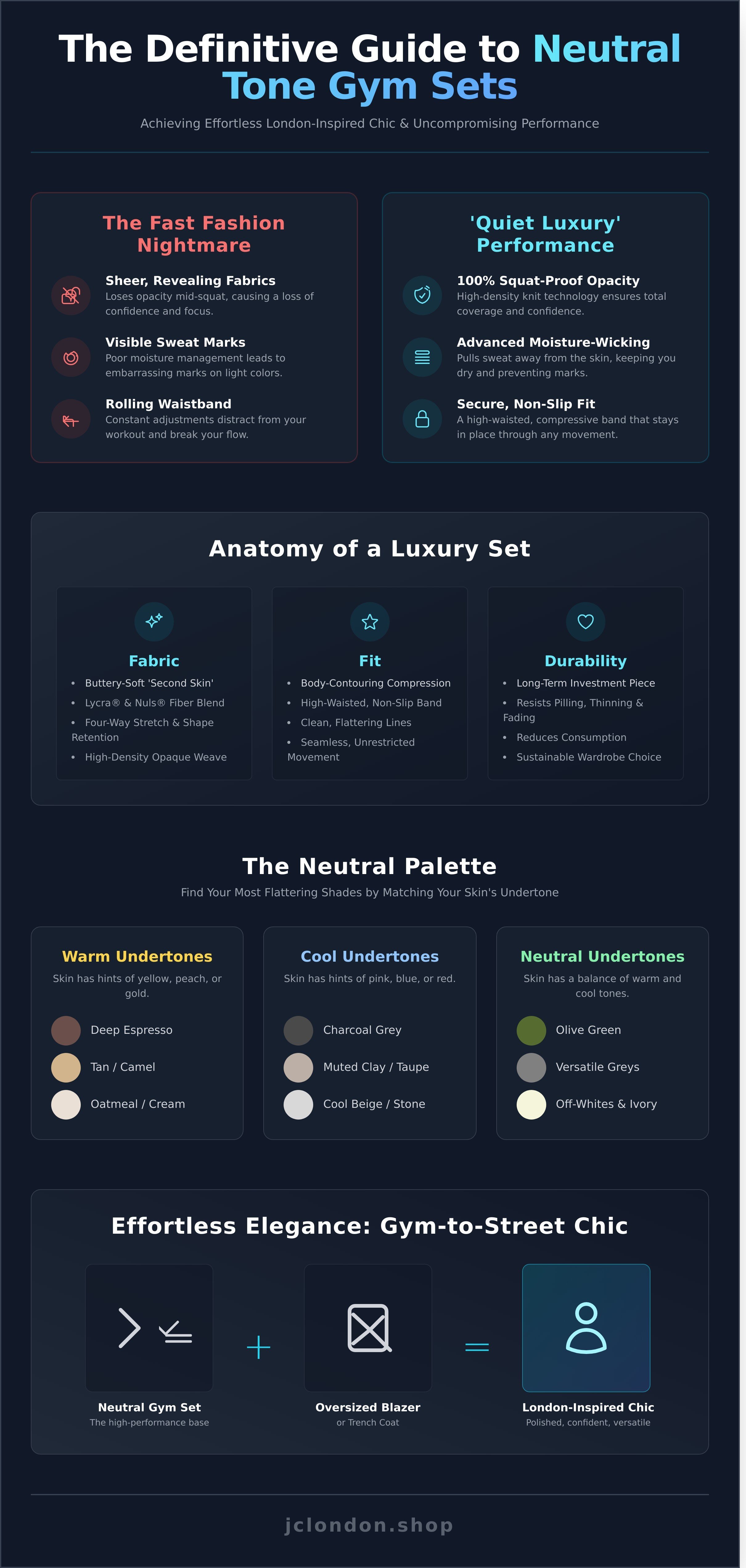 Neutral tone gym sets infographic - visual guide