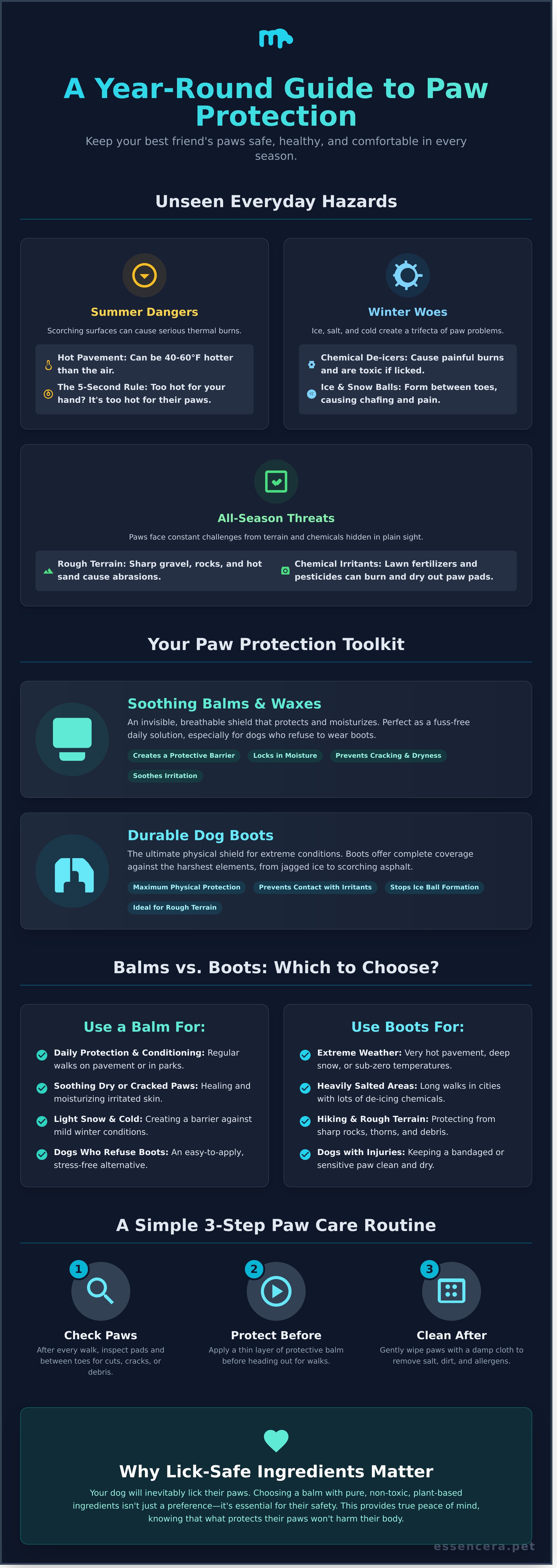 Paw protection for dogs infographic - visual guide