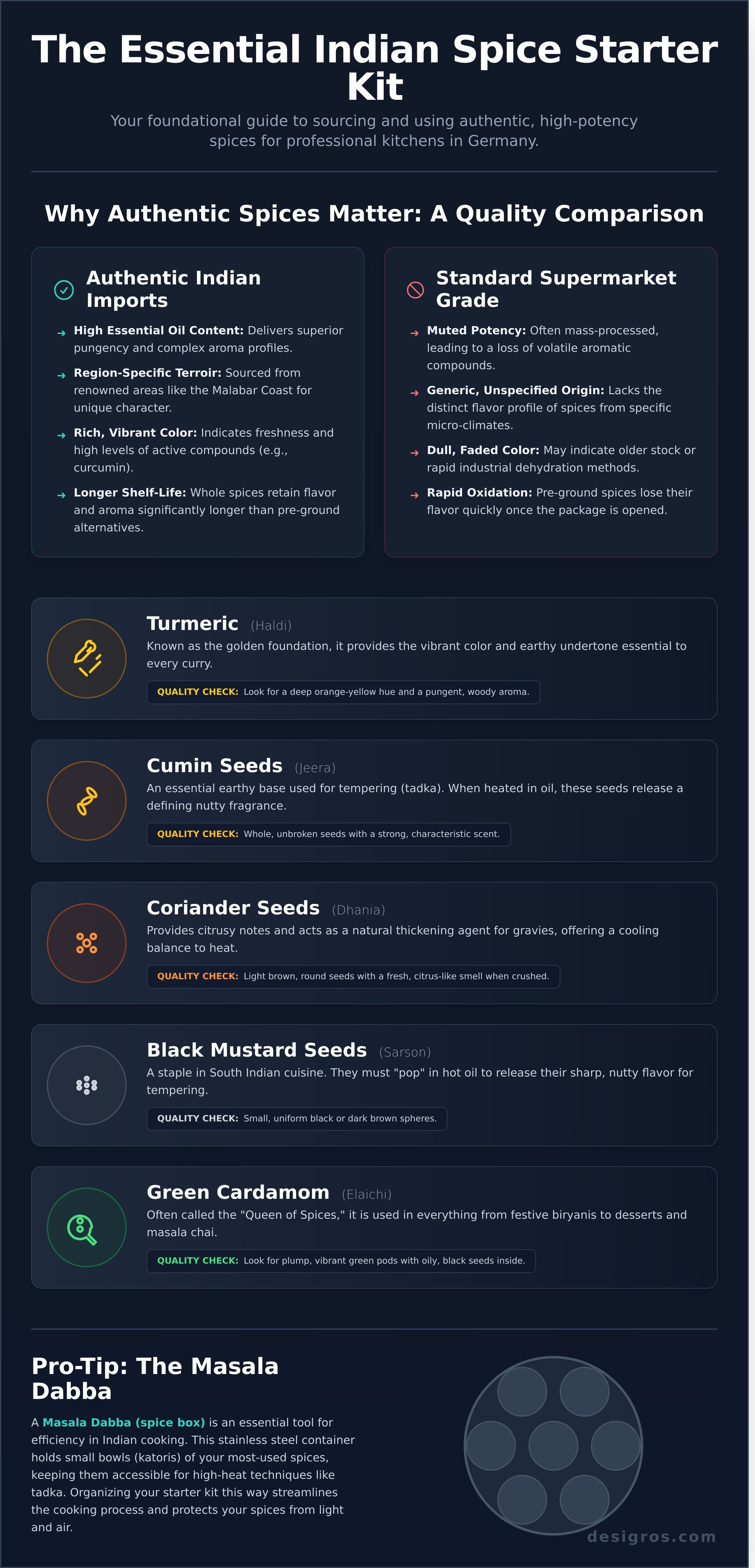 Indian spices from india infographic - visual guide