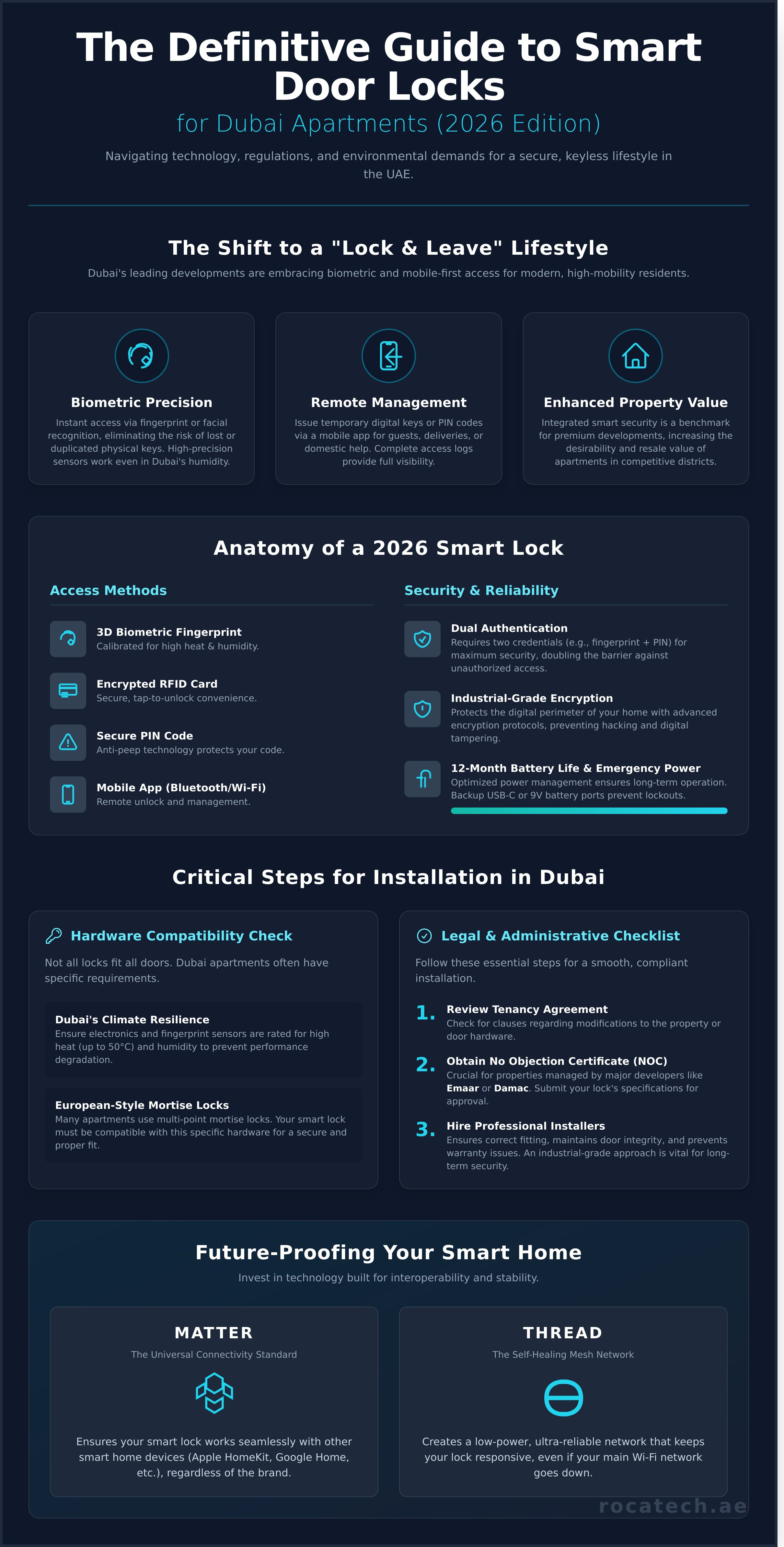 Smart door lock for apartment dubai infographic - visual guide