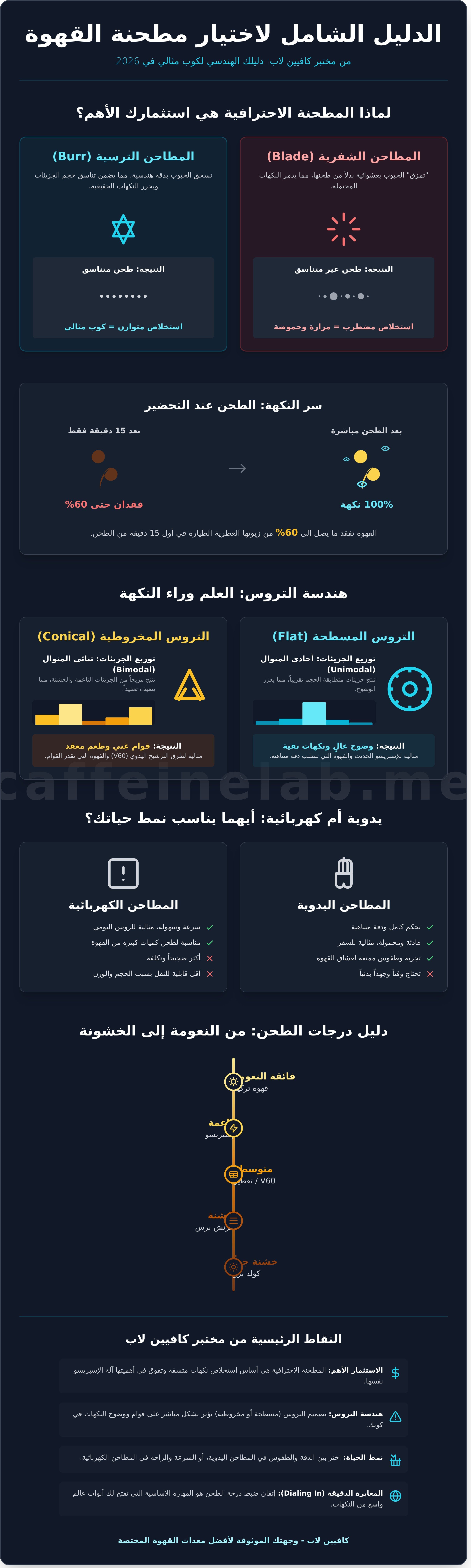 مطحنة قهوة infographic - visual guide