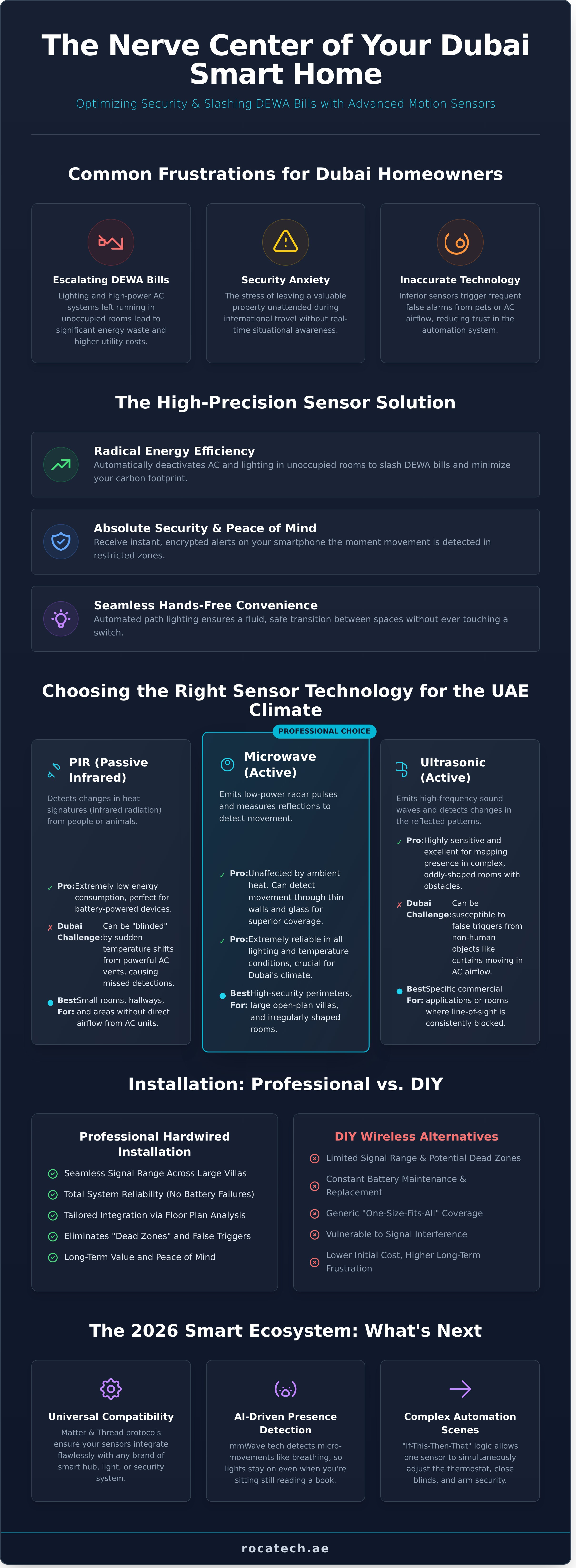 Motion sensor infographic - visual guide