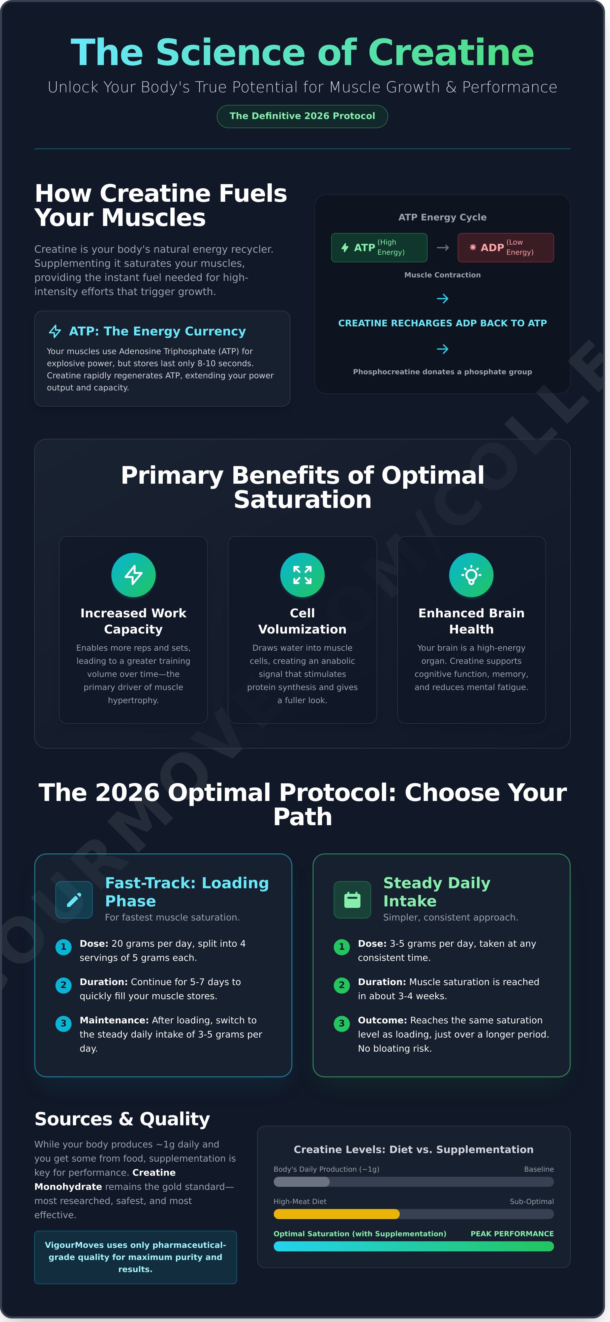 Creatine benefits for muscle growth infographic - visual guide