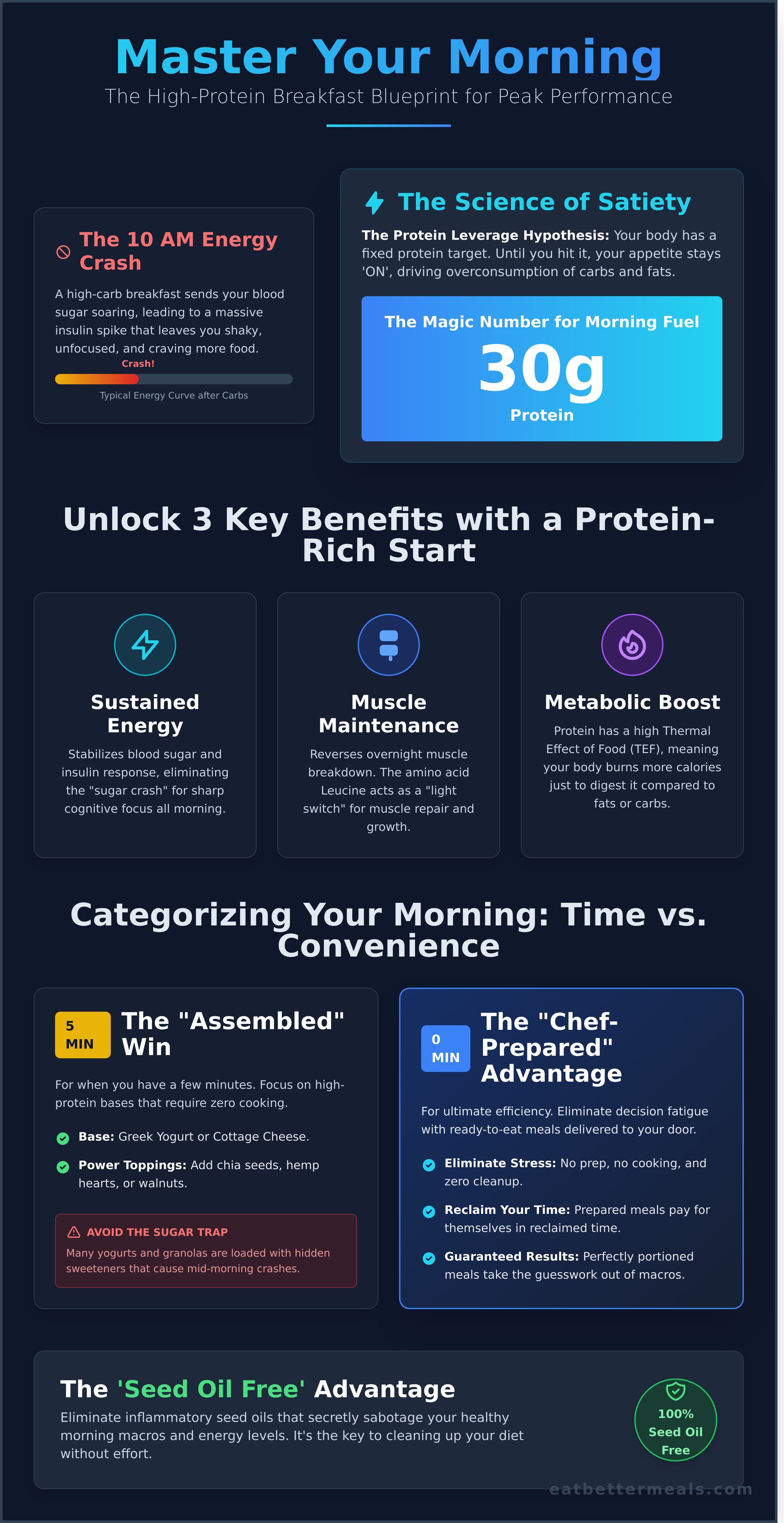 High protein breakfast infographic - visual guide